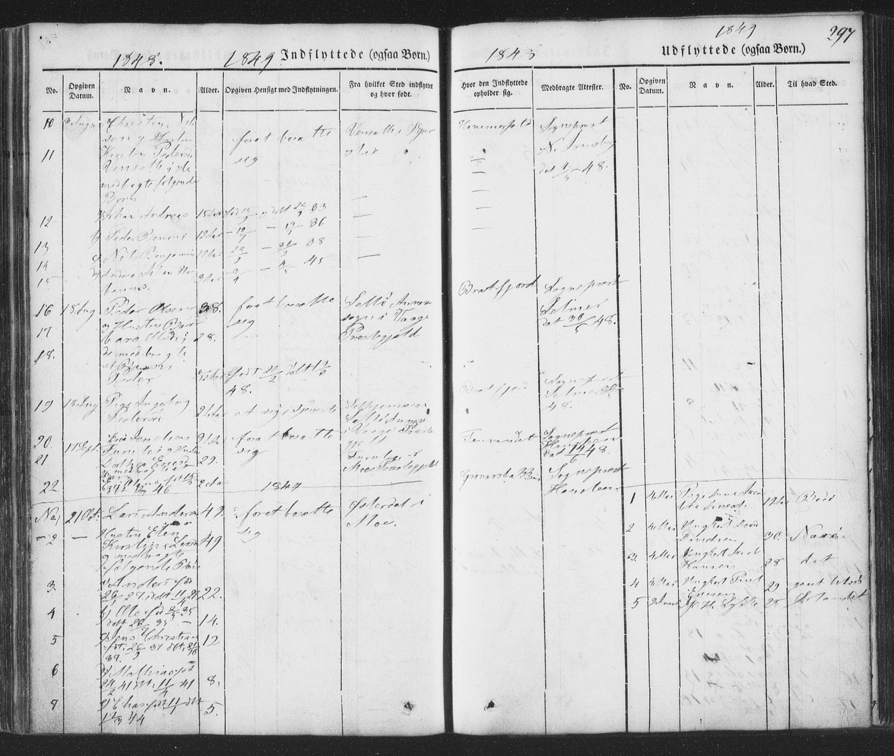 Ministerialprotokoller, klokkerbøker og fødselsregistre - Nordland, AV/SAT-A-1459/853/L0769: Parish register (official) no. 853A08, 1836-1856, p. 297