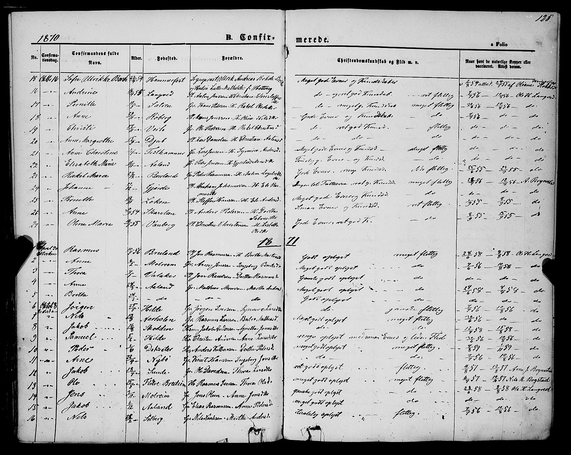 Innvik sokneprestembete, AV/SAB-A-80501: Parish register (official) no. A 6, 1865-1878, p. 125