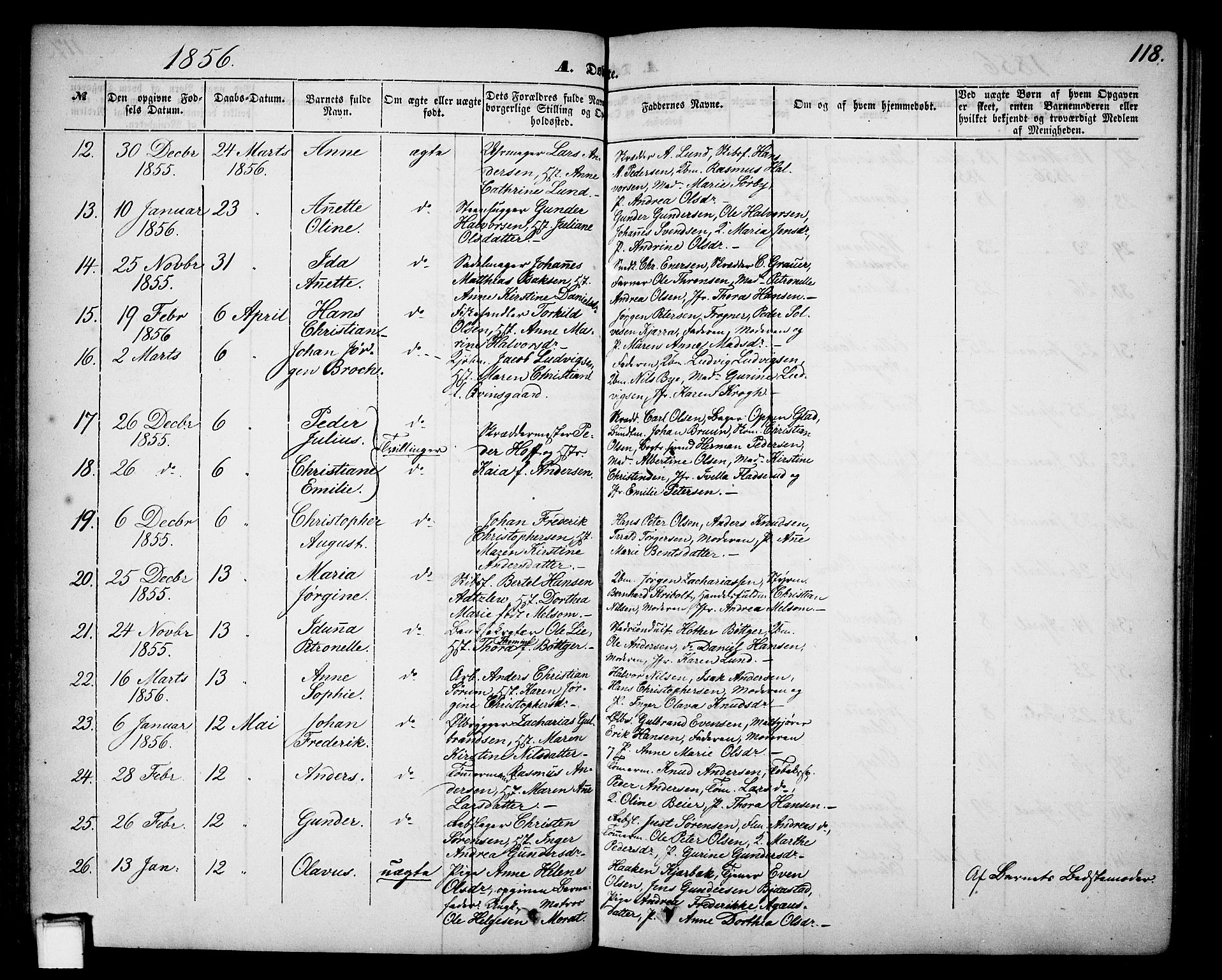 Skien kirkebøker, SAKO/A-302/G/Ga/L0004: Parish register (copy) no. 4, 1843-1867, p. 118