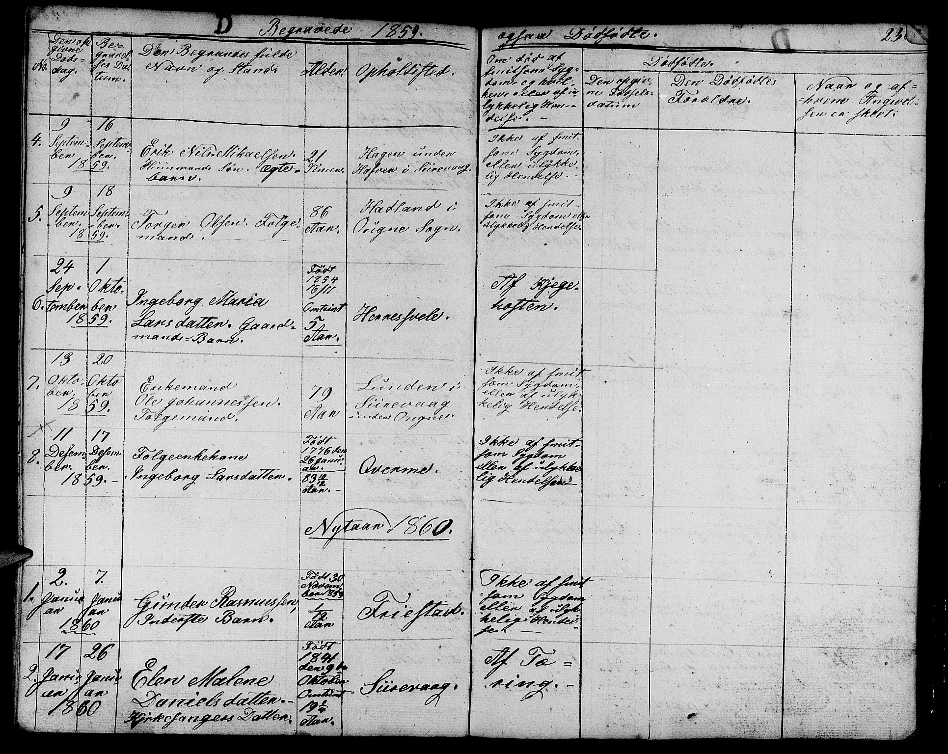 Eigersund sokneprestkontor, SAST/A-101807/S09/L0003: Parish register (copy) no. B 3, 1846-1875, p. 230