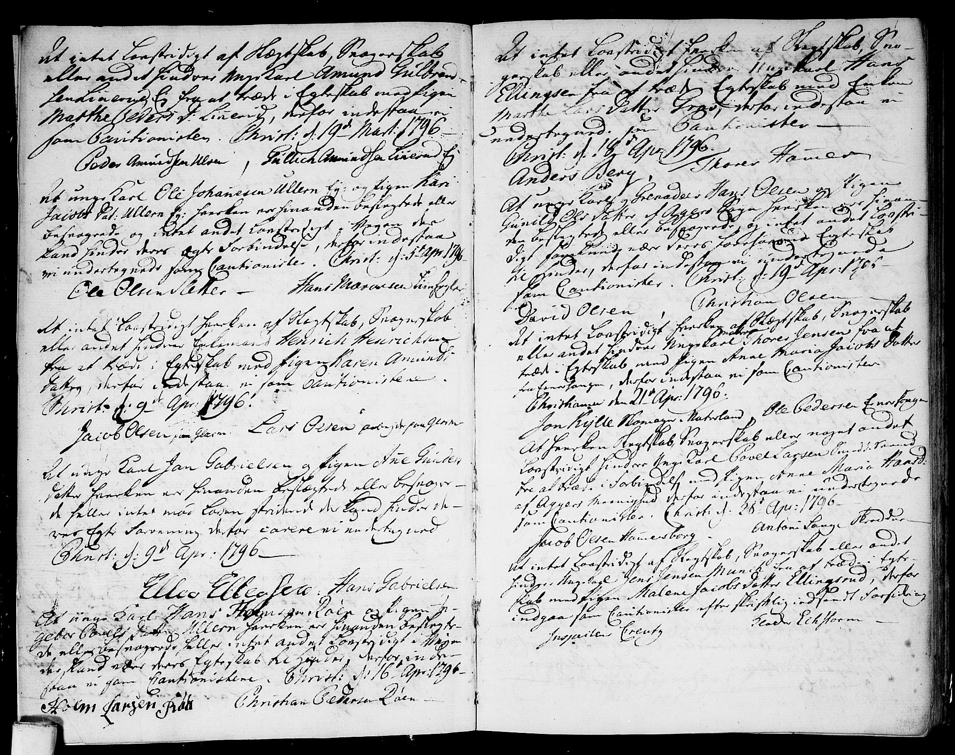 Aker prestekontor kirkebøker, AV/SAO-A-10861/L/L0005: Best man's statements no. 5, 1796-1821