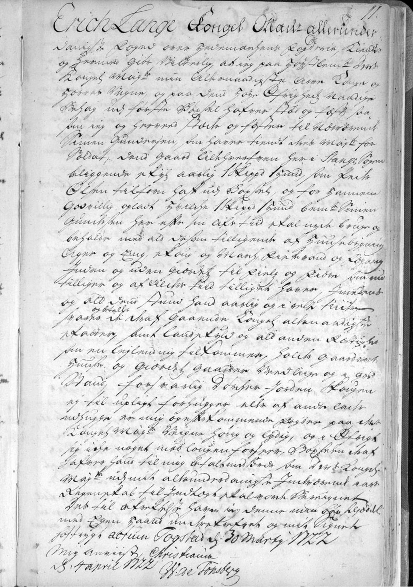 Hedemarken fogderi, AV/SAH-FOGDH-001/F/Fb/Fba/L0001: Bygselprotokoll, 1711-1797, p. 11a