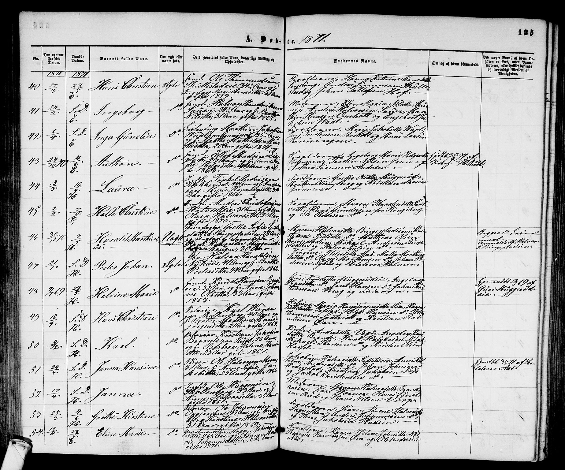 Sandsvær kirkebøker, AV/SAKO-A-244/G/Ga/L0005: Parish register (copy) no. I 5, 1857-1873, p. 125