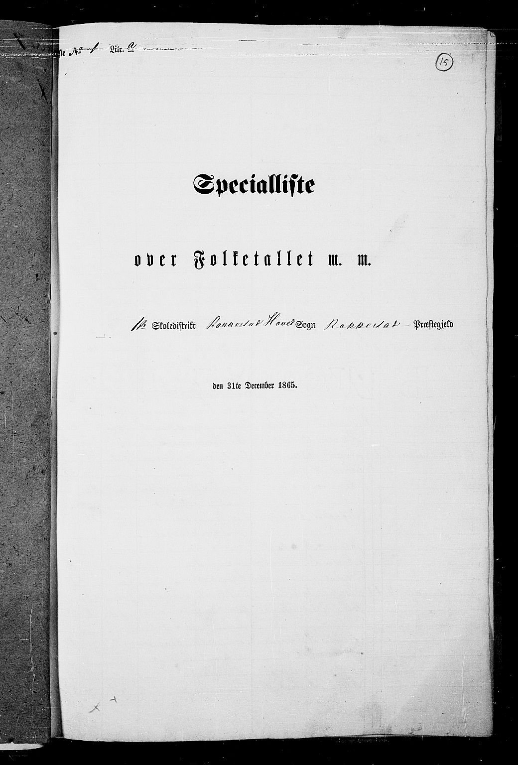 RA, 1865 census for Rakkestad, 1865, p. 16