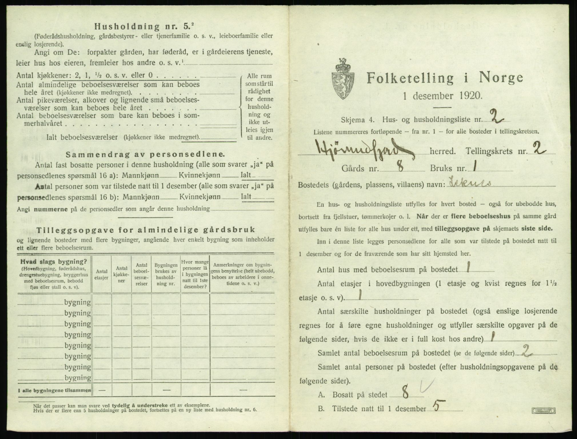 SAT, 1920 census for Hjørundfjord, 1920, p. 71