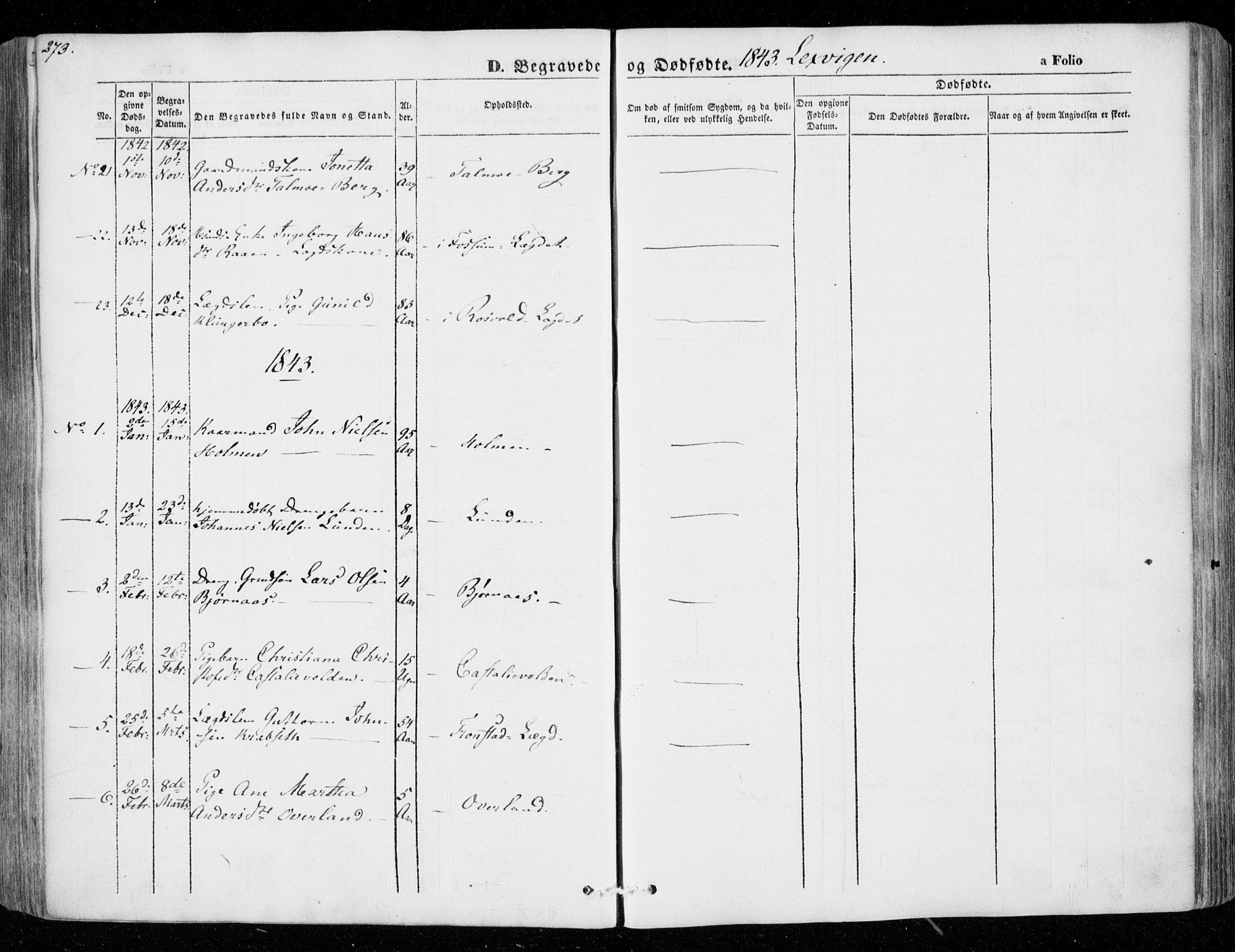 Ministerialprotokoller, klokkerbøker og fødselsregistre - Nord-Trøndelag, SAT/A-1458/701/L0007: Parish register (official) no. 701A07 /1, 1842-1854, p. 273