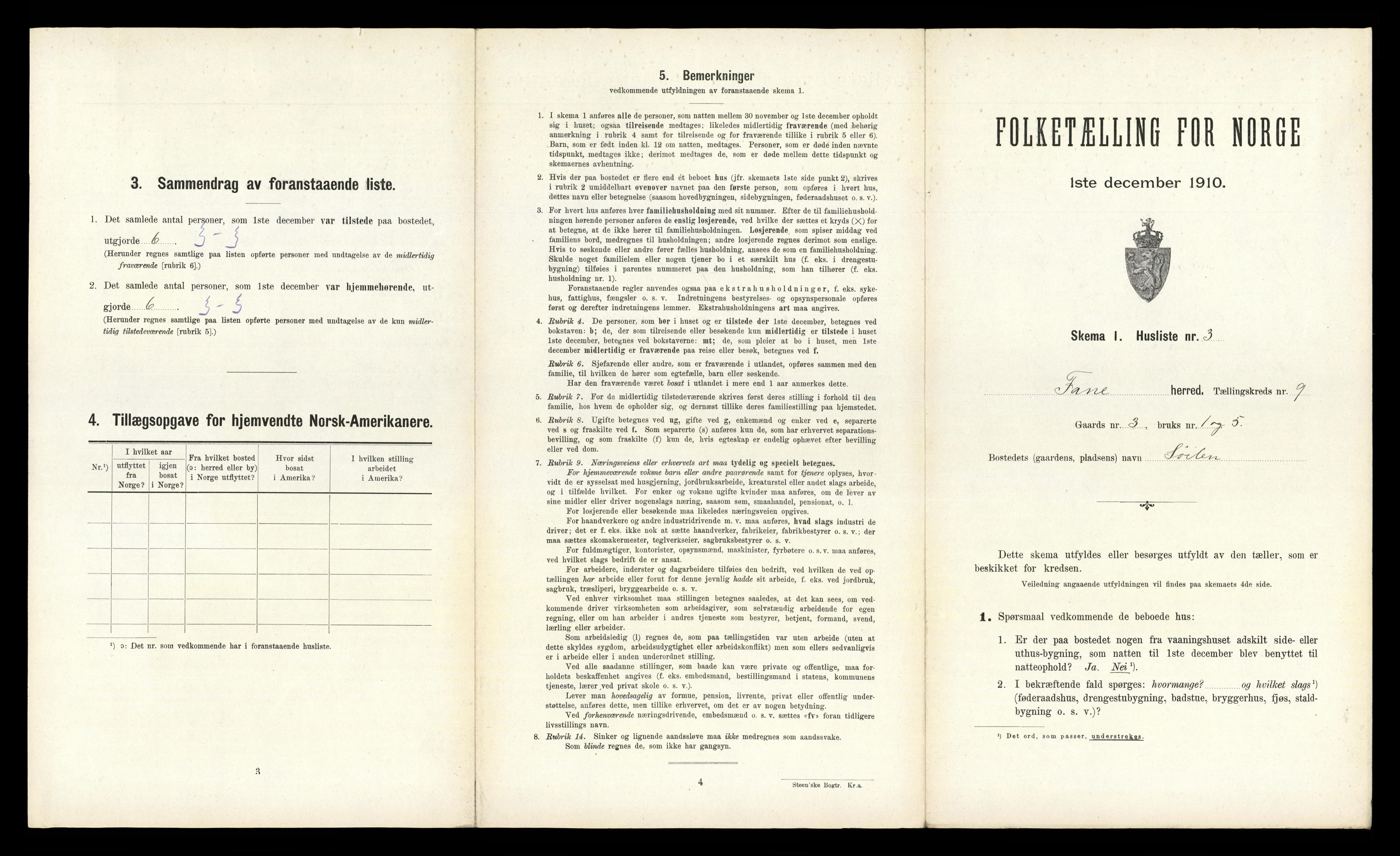 RA, 1910 census for Fana, 1910, p. 937