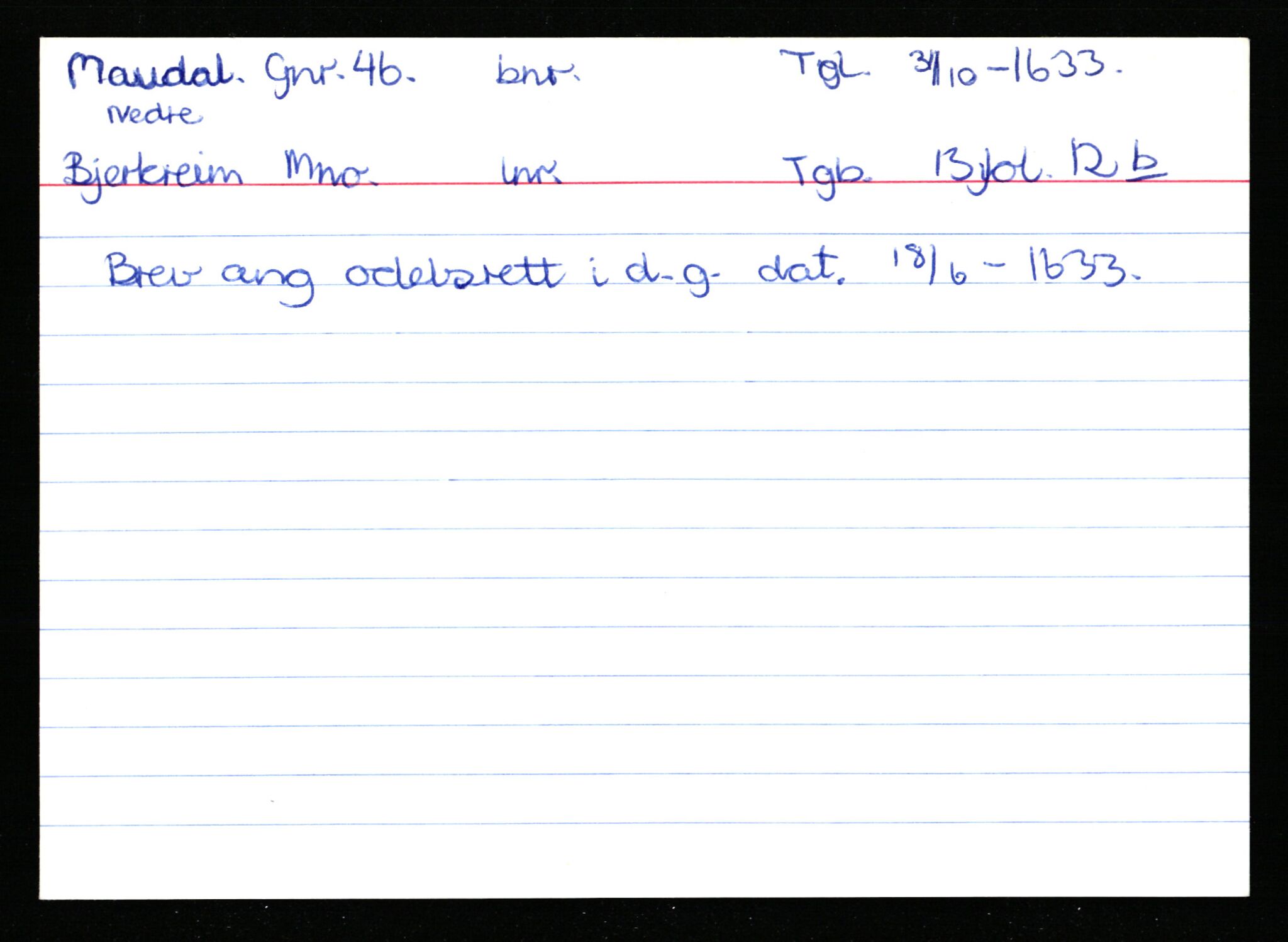 Statsarkivet i Stavanger, AV/SAST-A-101971/03/Y/Ym/L0037: Åstedskort sortert etter gårdsnavn: Lædre - Mauland, 1600-1950, p. 575