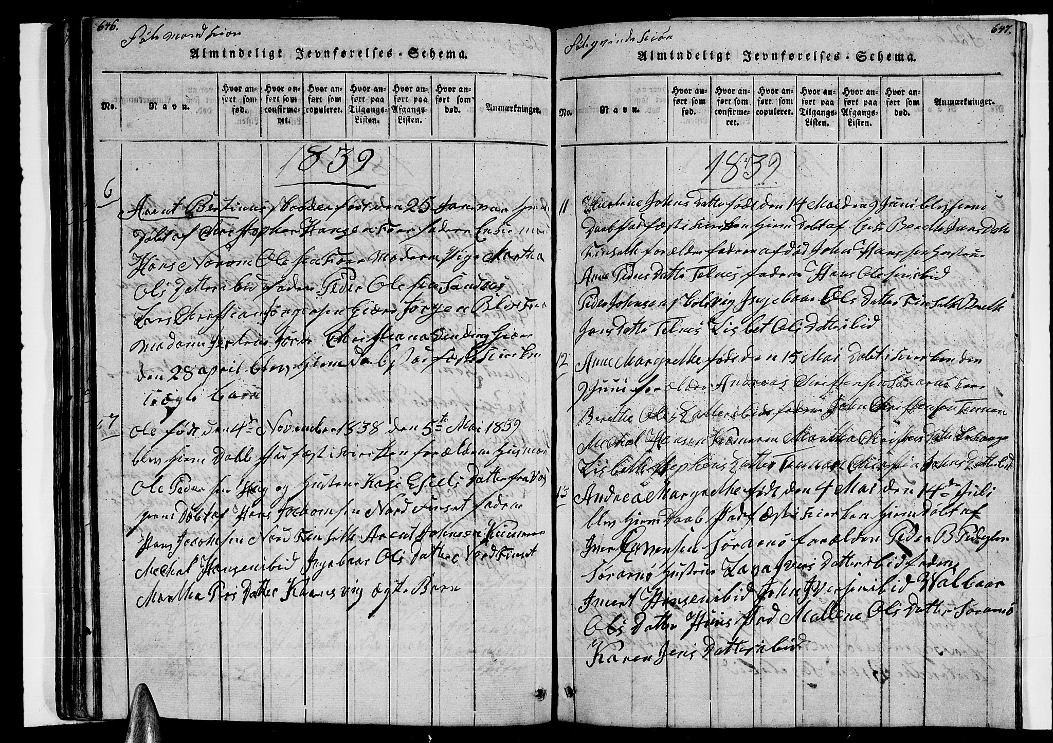 Ministerialprotokoller, klokkerbøker og fødselsregistre - Nordland, AV/SAT-A-1459/805/L0105: Parish register (copy) no. 805C01, 1820-1839, p. 646-647