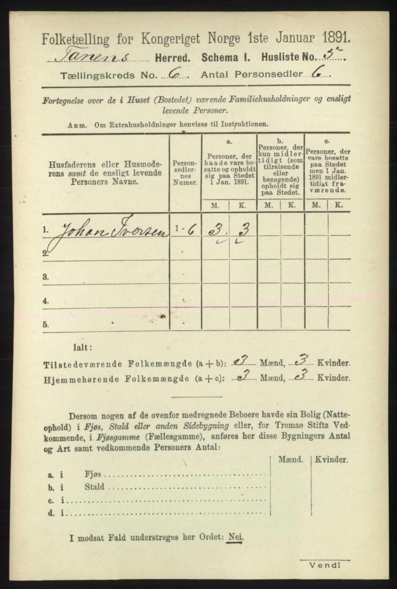 RA, 1891 census for 2025 Tana, 1891, p. 2752