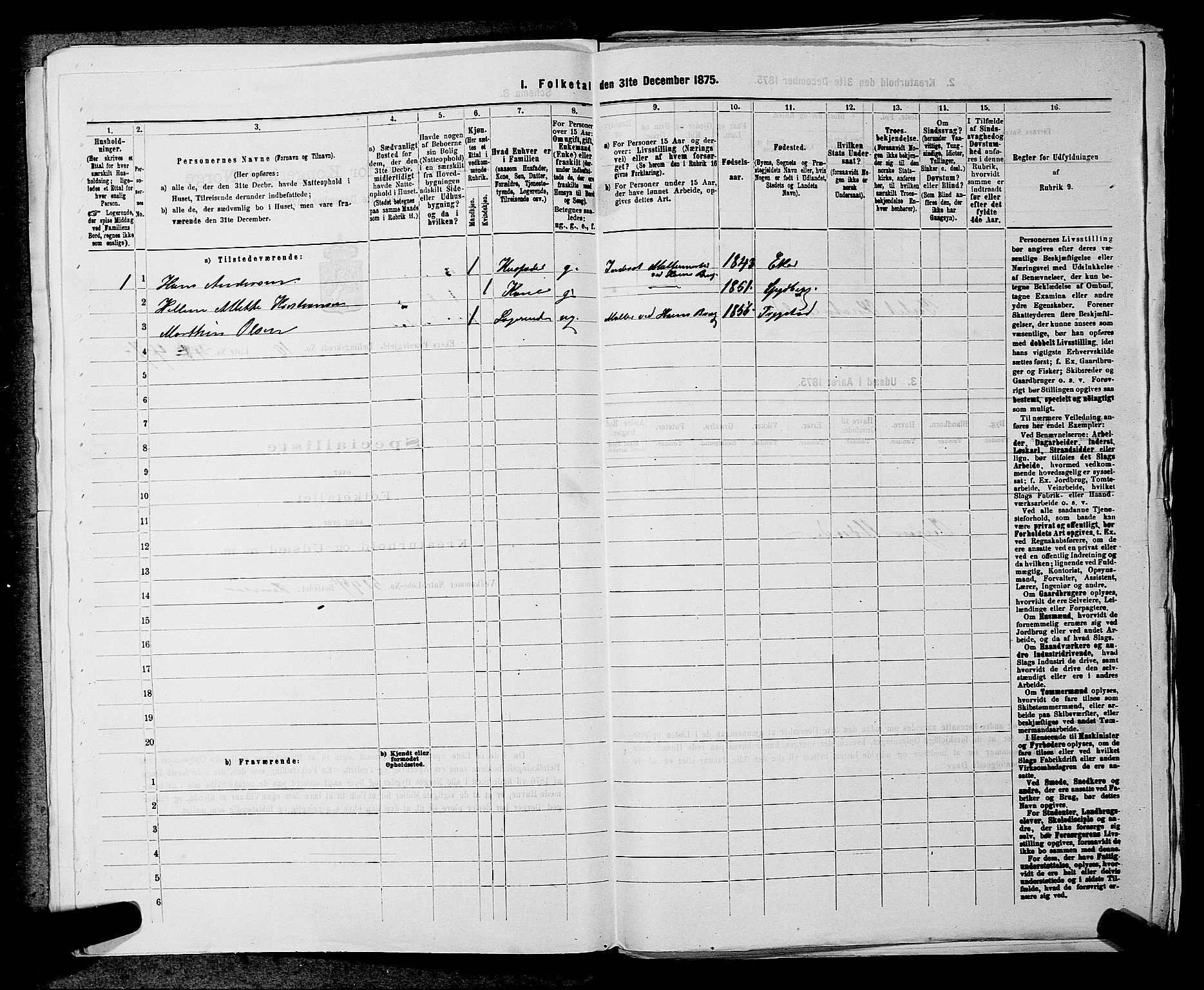 SAKO, 1875 census for 0624P Eiker, 1875, p. 1614