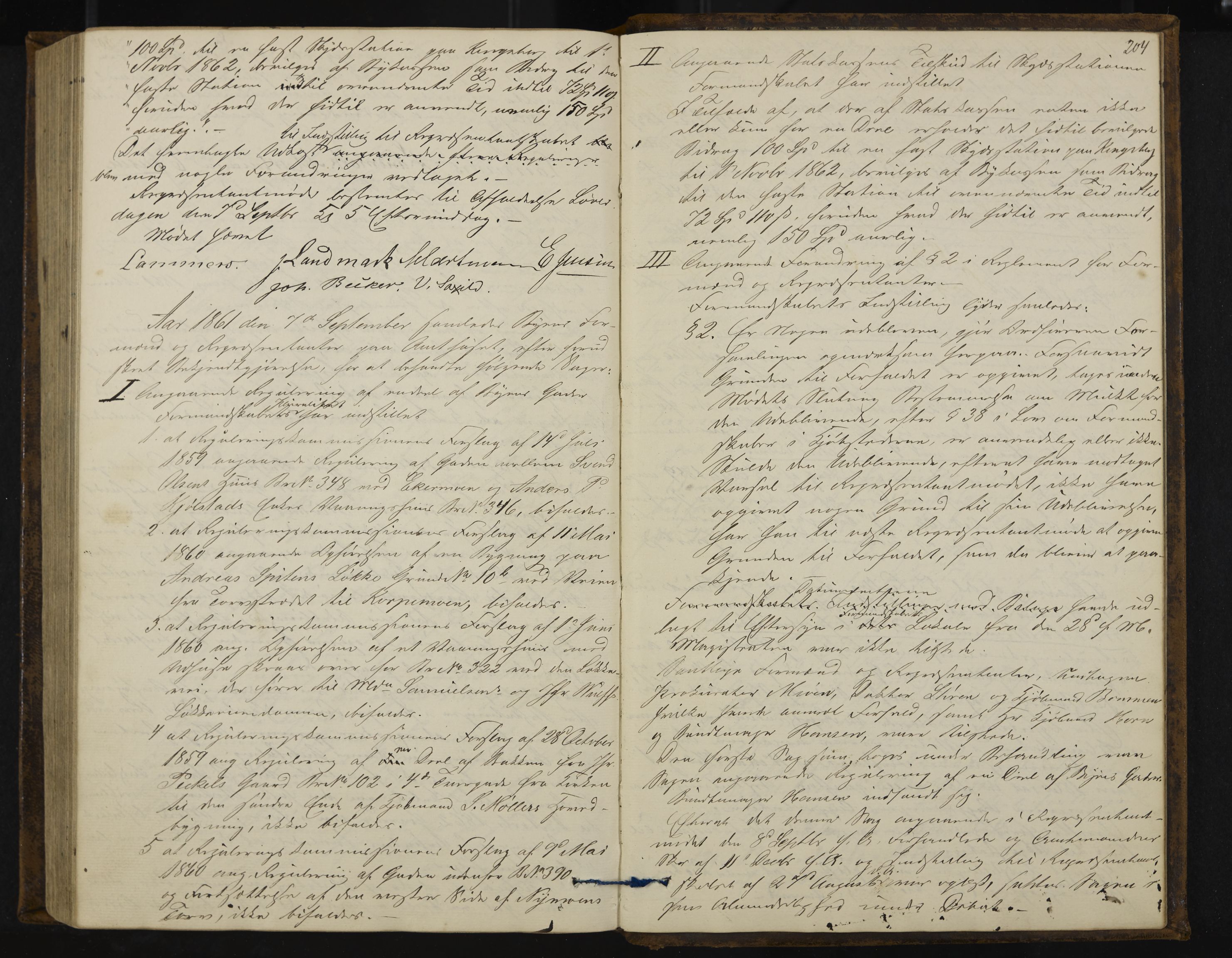 Kongsberg formannskap og sentraladministrasjon, IKAK/0604021-1/A/L0003: Møtebok med register, 1856-1861, p. 204
