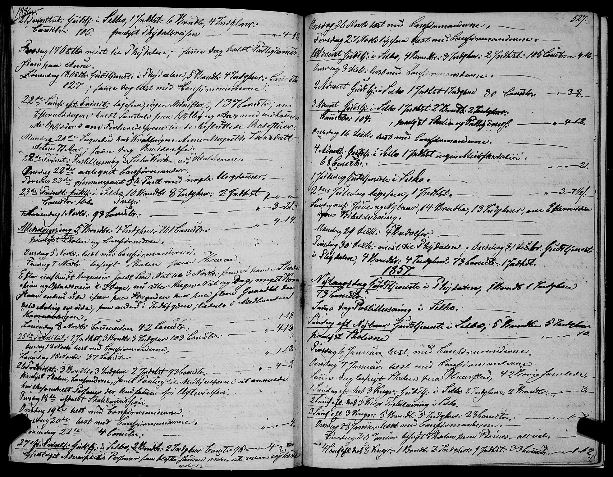 Ministerialprotokoller, klokkerbøker og fødselsregistre - Sør-Trøndelag, SAT/A-1456/695/L1145: Parish register (official) no. 695A06 /1, 1843-1859, p. 527