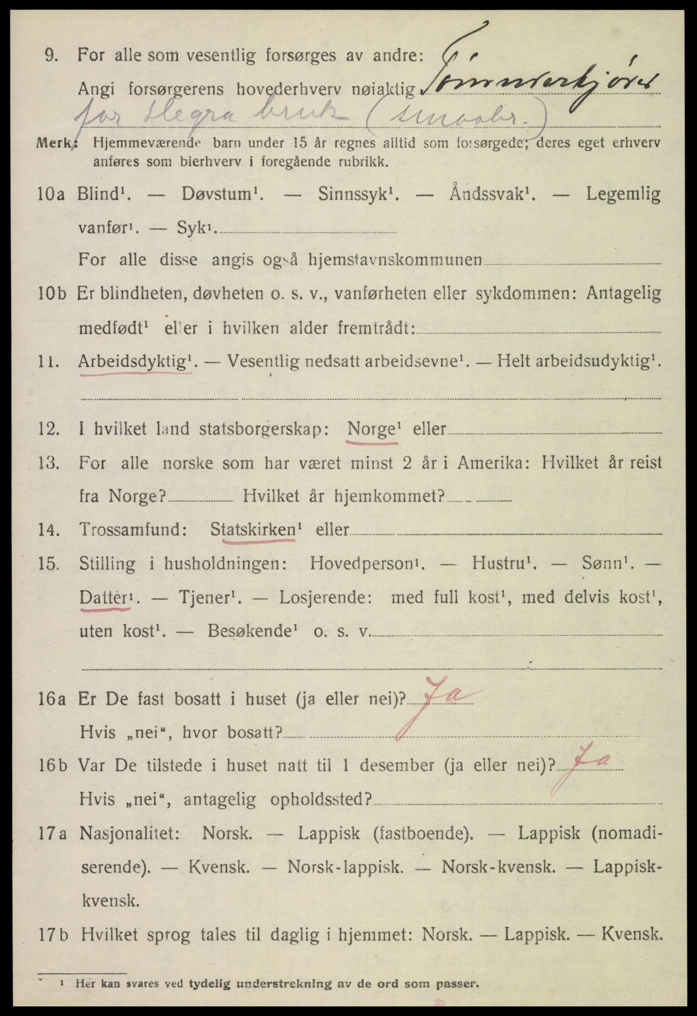 SAT, 1920 census for Meråker, 1920, p. 1741