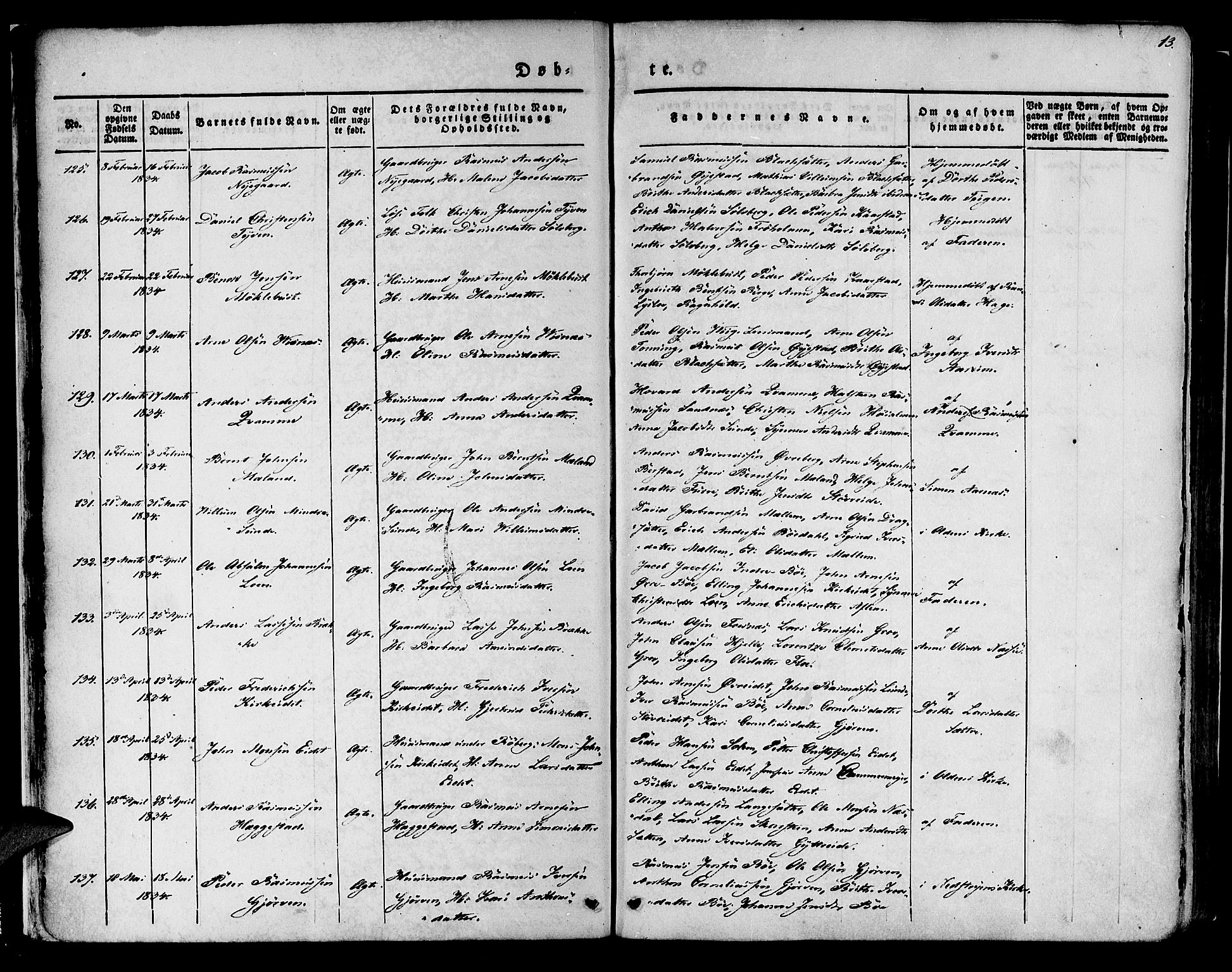 Innvik sokneprestembete, AV/SAB-A-80501: Parish register (official) no. A 4I, 1831-1846, p. 13