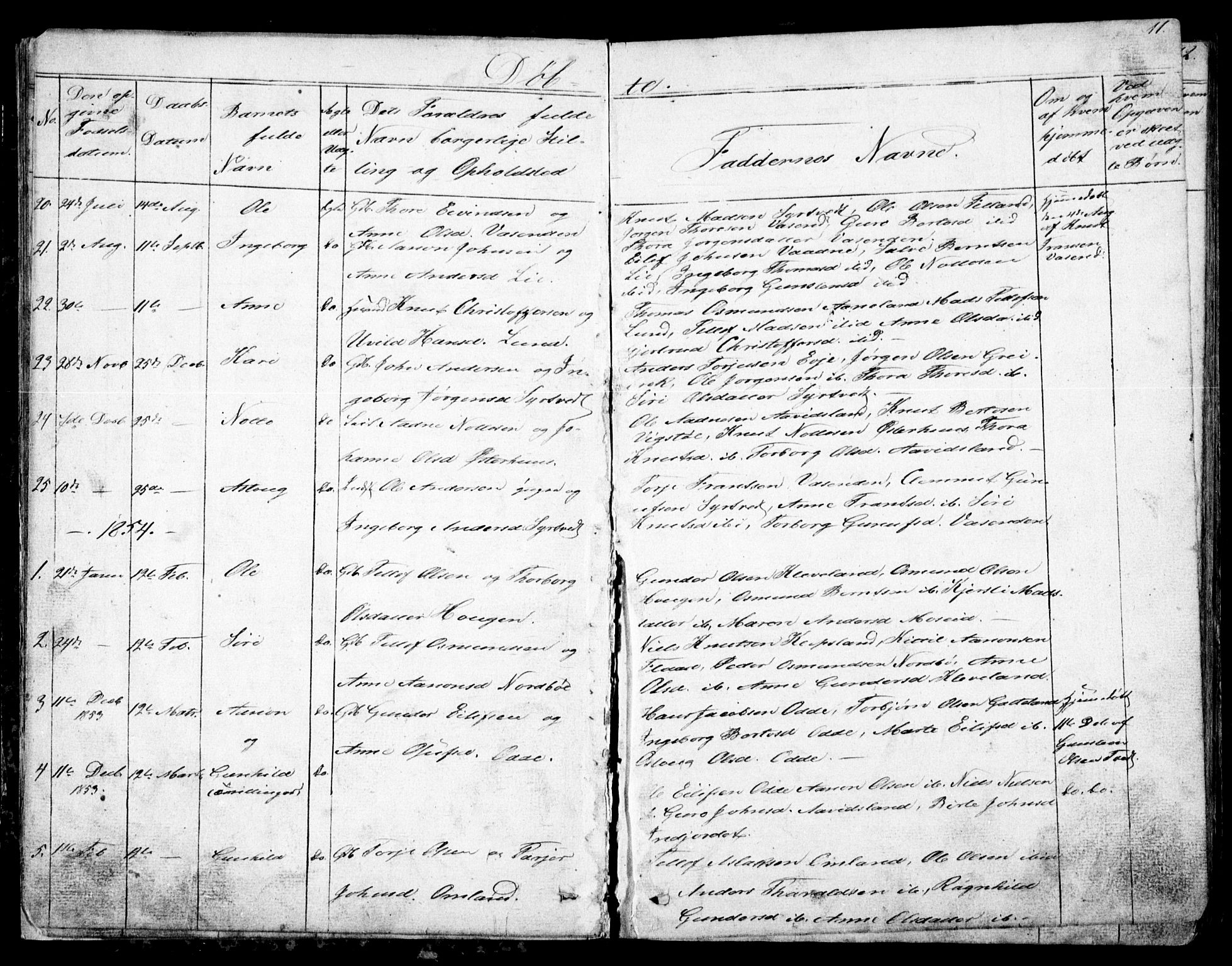 Evje sokneprestkontor, AV/SAK-1111-0008/F/Fb/Fba/L0002: Parish register (copy) no. B 2, 1849-1896, p. 11