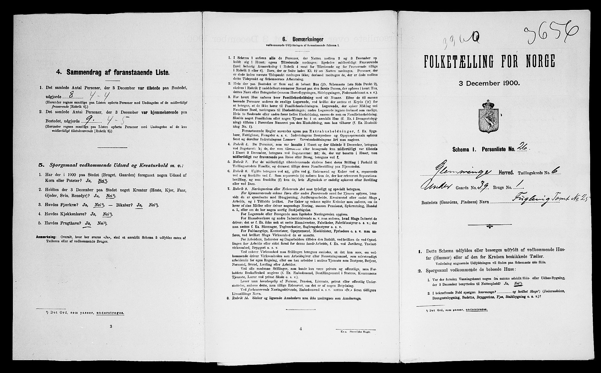 SAO, 1900 census for Glemmen, 1900, p. 79