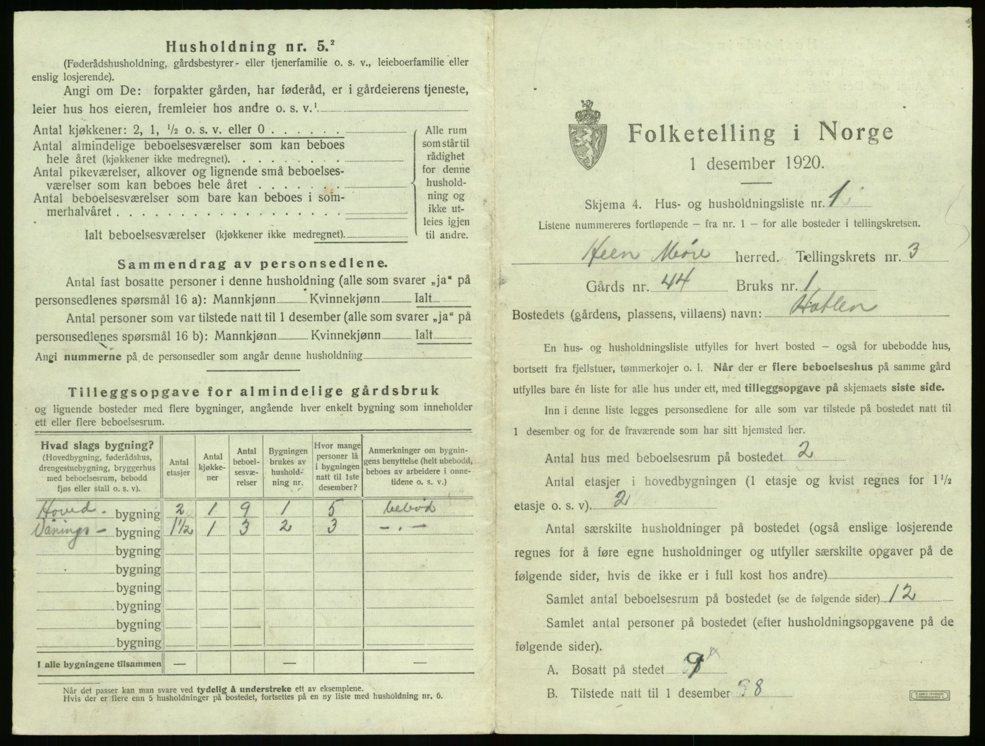 SAT, 1920 census for Hen, 1920, p. 218