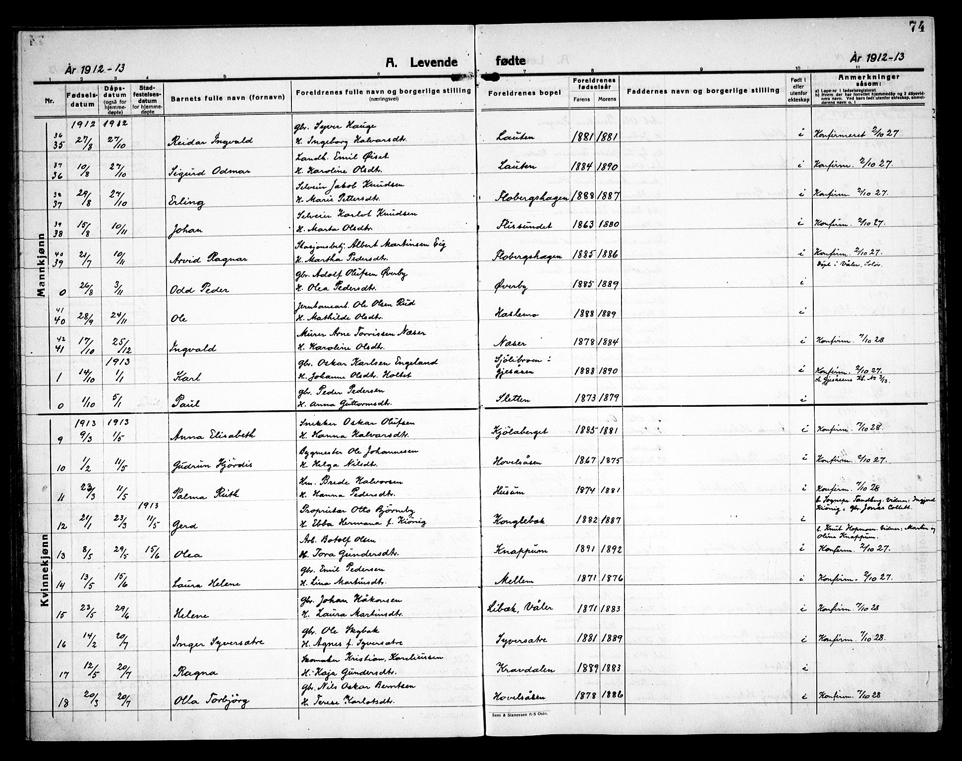 Åsnes prestekontor, AV/SAH-PREST-042/H/Ha/Haa/L0000C: Parish register (official) no. 0A, 1890-1929, p. 74