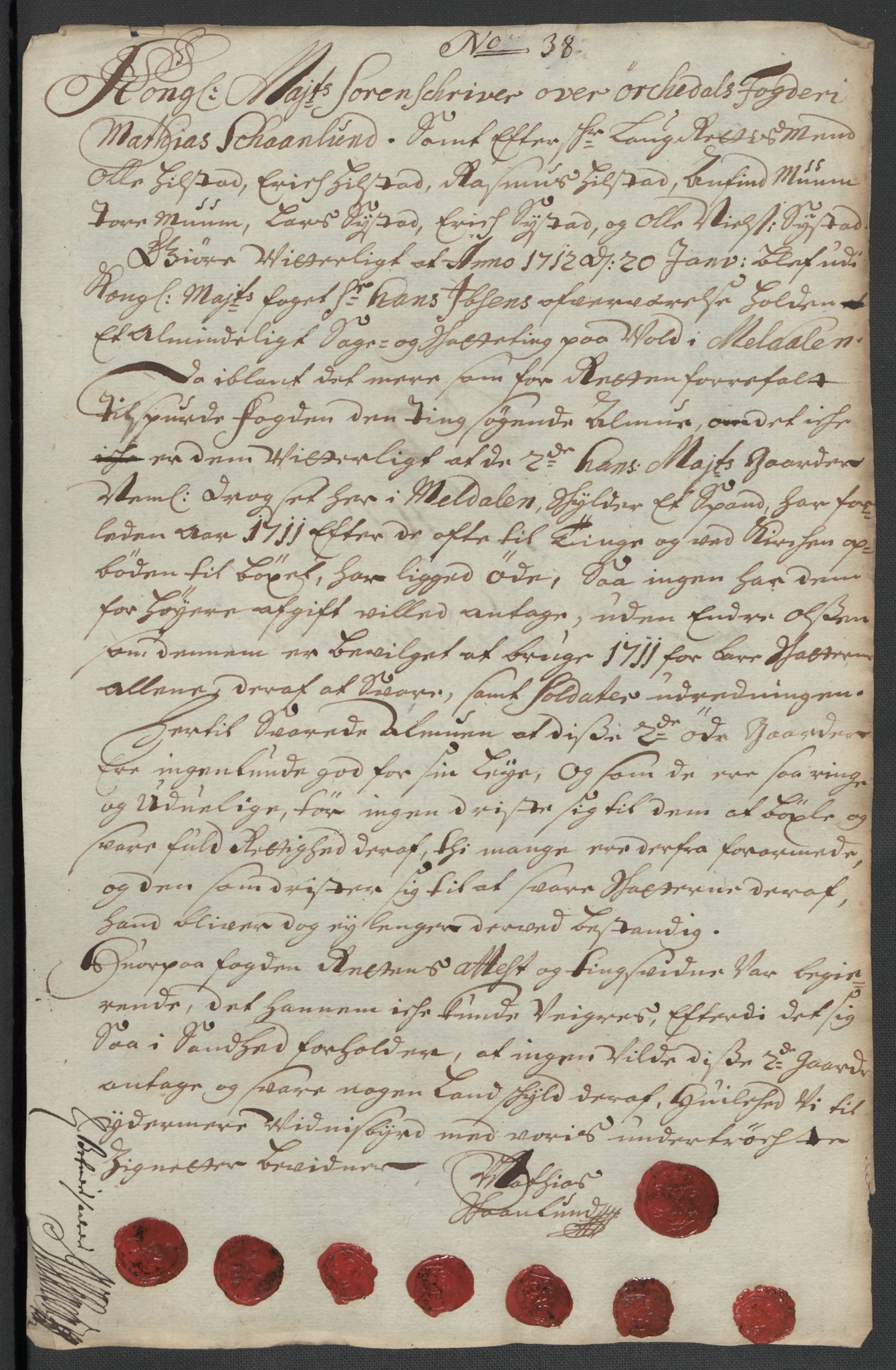 Rentekammeret inntil 1814, Reviderte regnskaper, Fogderegnskap, RA/EA-4092/R60/L3962: Fogderegnskap Orkdal og Gauldal, 1711, p. 284