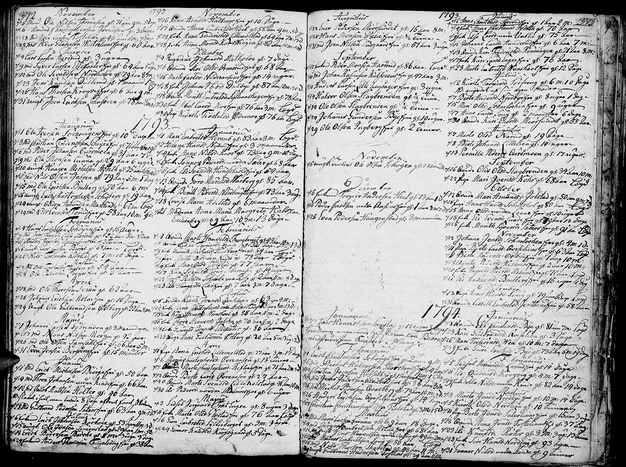 Ringsaker prestekontor, AV/SAH-PREST-014/K/Ka/L0003: Parish register (official) no. 3, 1775-1798, p. 372-373