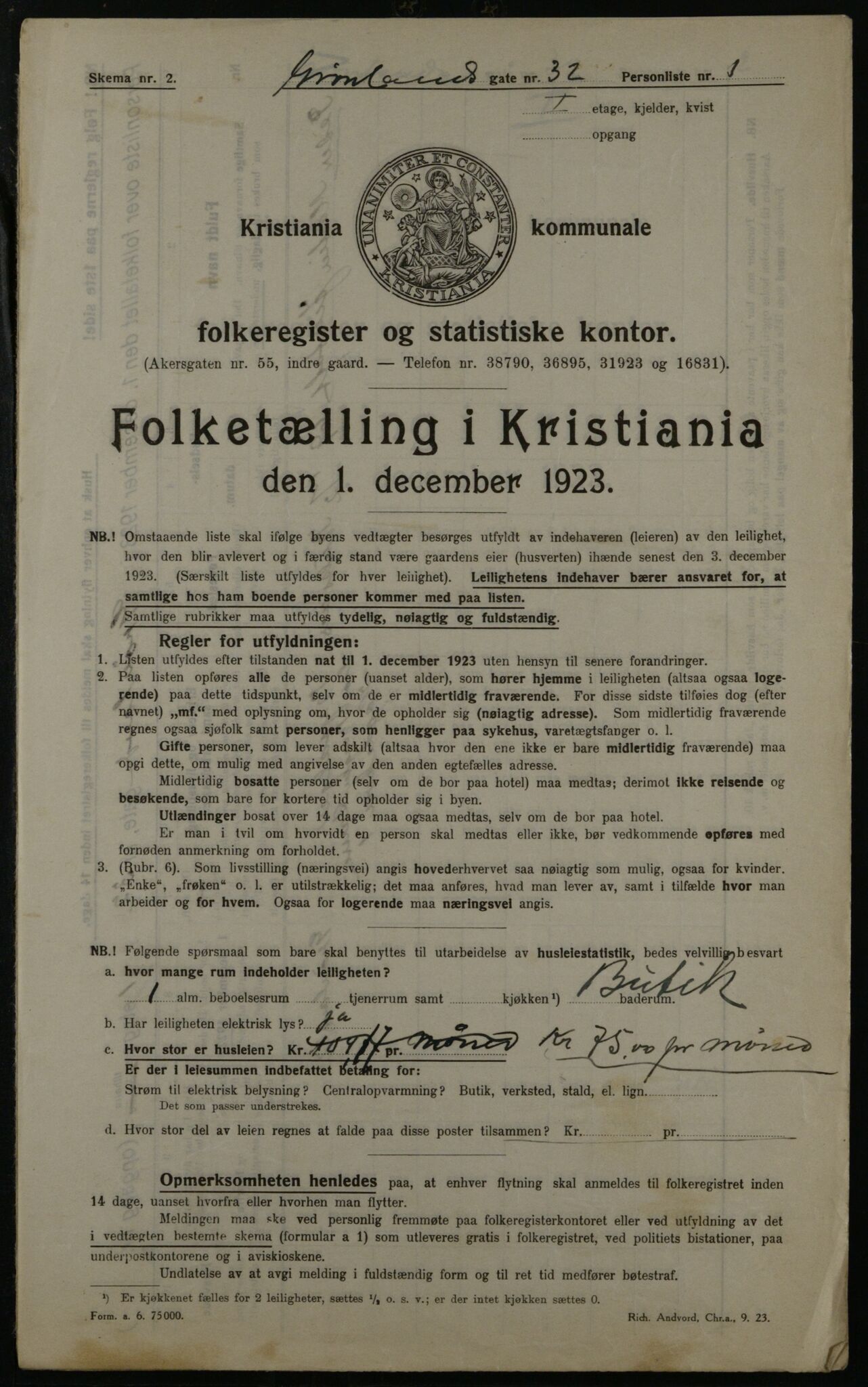 OBA, Municipal Census 1923 for Kristiania, 1923, p. 35350