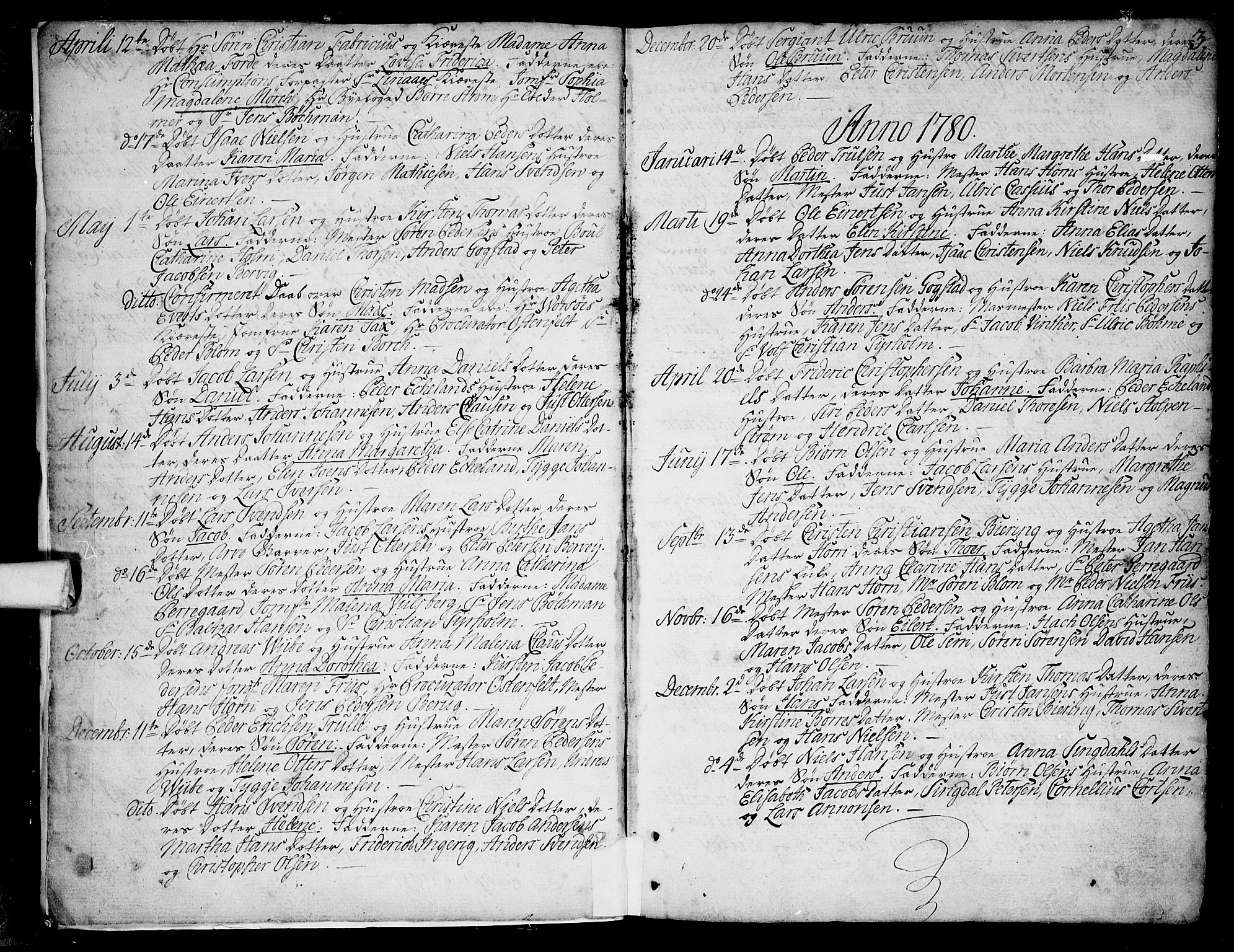 Larvik kirkebøker, SAKO/A-352/F/Fb/L0001: Parish register (official) no. II 1, 1779-1817, p. 3
