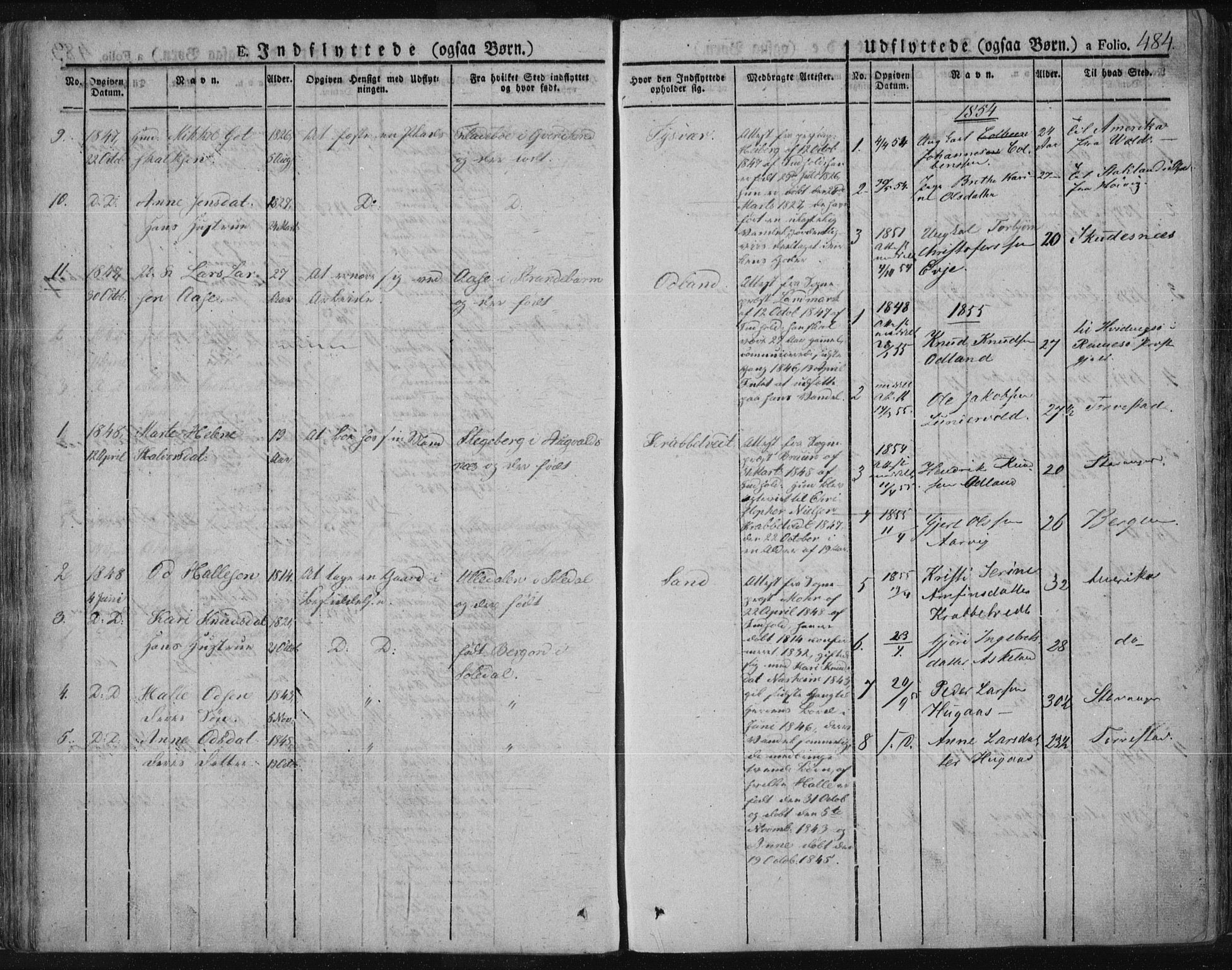 Tysvær sokneprestkontor, SAST/A -101864/H/Ha/Haa/L0001: Parish register (official) no. A 1.2, 1831-1856, p. 484