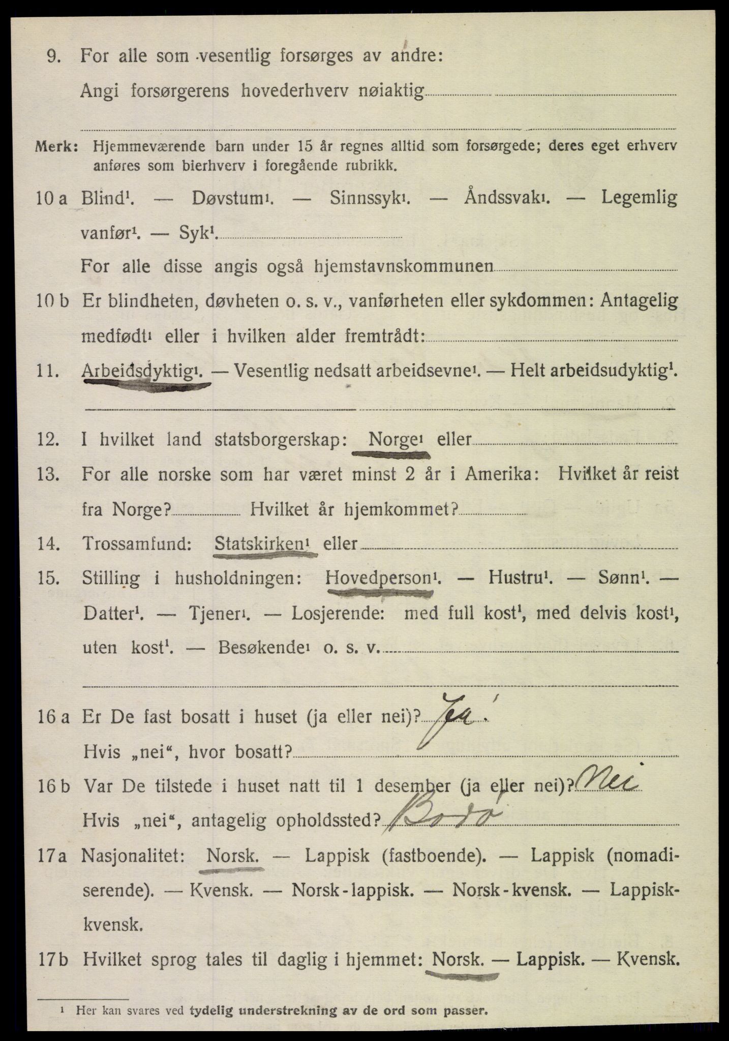 SAT, 1920 census for Sørfold, 1920, p. 1918