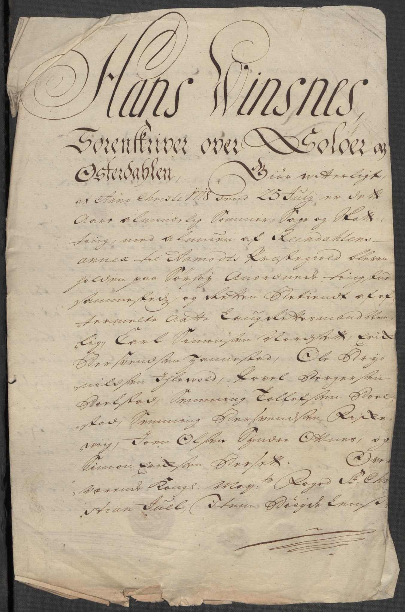 Rentekammeret inntil 1814, Reviderte regnskaper, Fogderegnskap, AV/RA-EA-4092/R13/L0857: Fogderegnskap Solør, Odal og Østerdal, 1718, p. 317