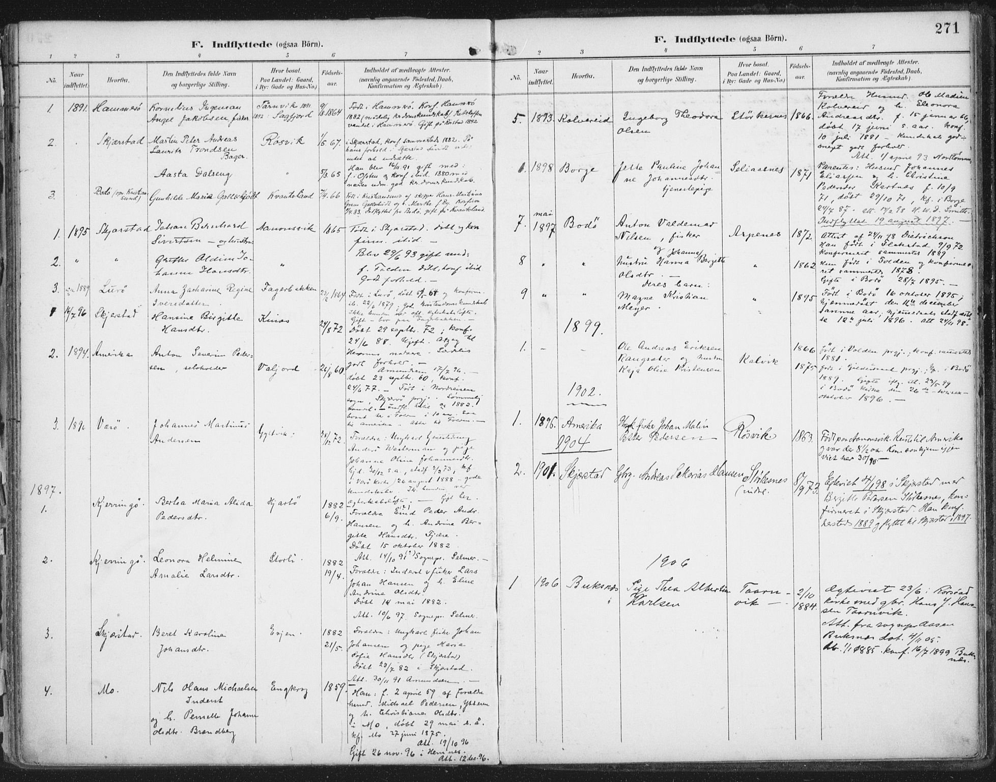 Ministerialprotokoller, klokkerbøker og fødselsregistre - Nordland, SAT/A-1459/854/L0779: Parish register (official) no. 854A02, 1892-1909, p. 271