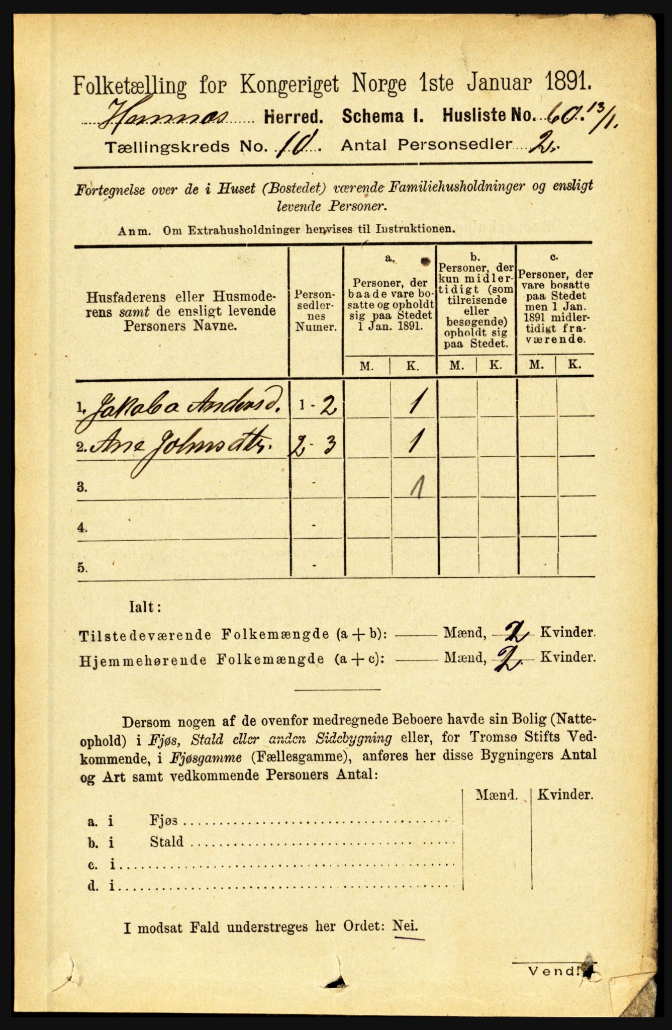 RA, 1891 census for 1832 Hemnes, 1891, p. 4794