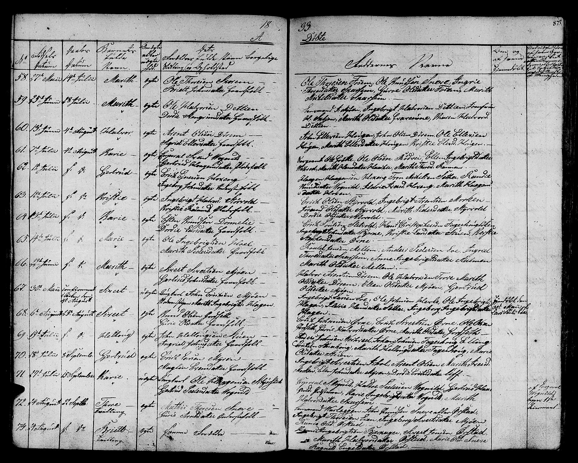 Ministerialprotokoller, klokkerbøker og fødselsregistre - Sør-Trøndelag, SAT/A-1456/678/L0897: Parish register (official) no. 678A06-07, 1821-1847, p. 87
