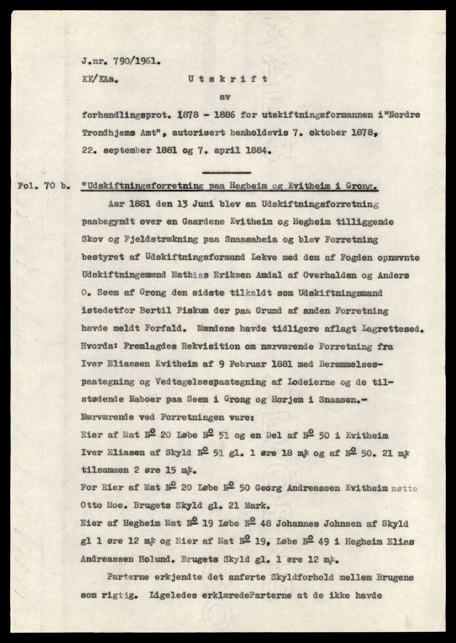 Statsarkivet i Trondheim, AV/SAT-A-4183/J/Jl/L0018: Utskiftningsprotokoll, 1880 -, 1880-1899