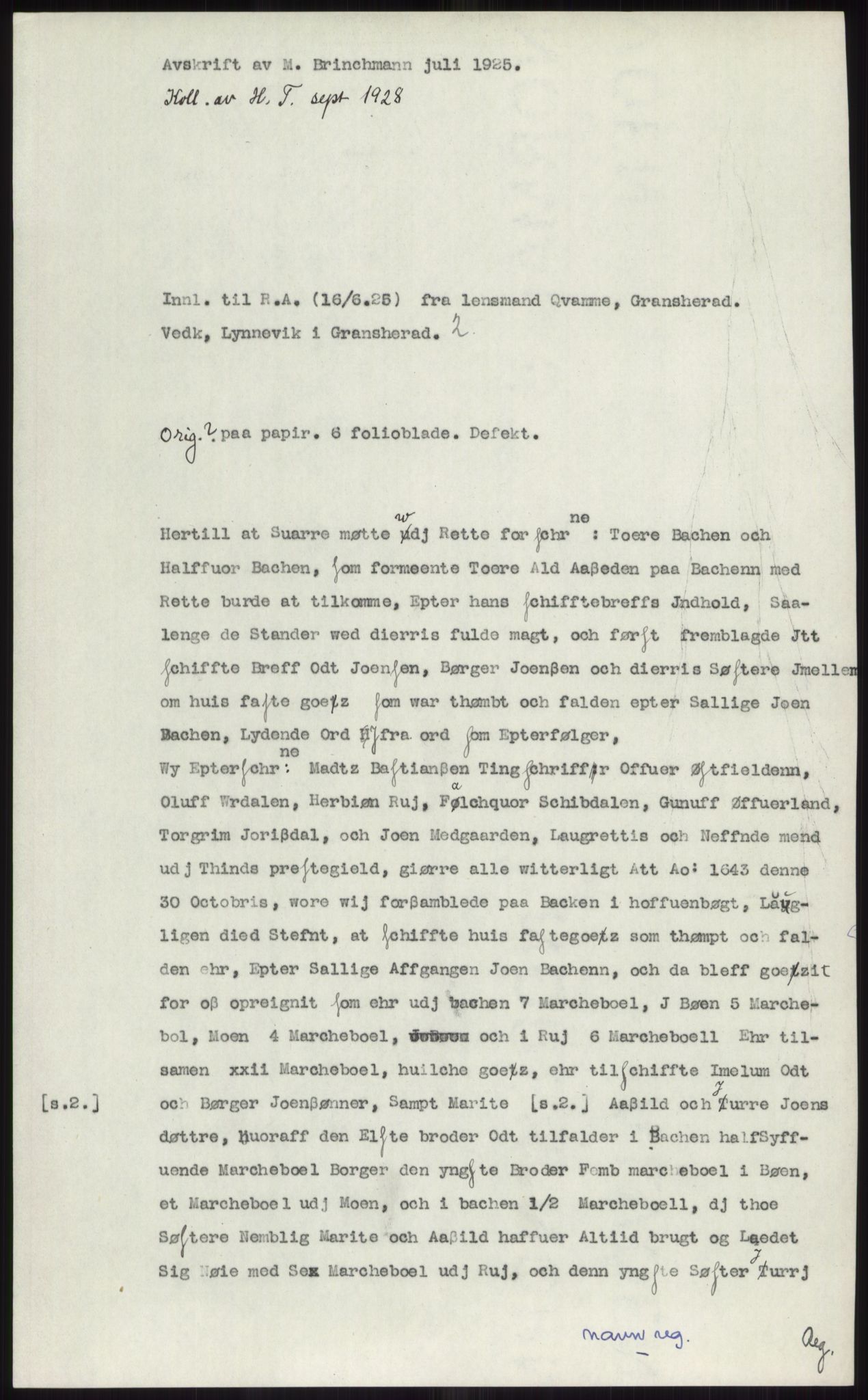 Samlinger til kildeutgivelse, Diplomavskriftsamlingen, RA/EA-4053/H/Ha, p. 1743