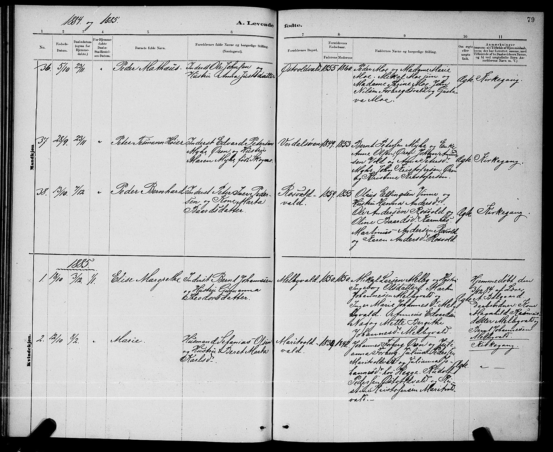 Ministerialprotokoller, klokkerbøker og fødselsregistre - Nord-Trøndelag, SAT/A-1458/723/L0256: Parish register (copy) no. 723C04, 1879-1890, p. 79