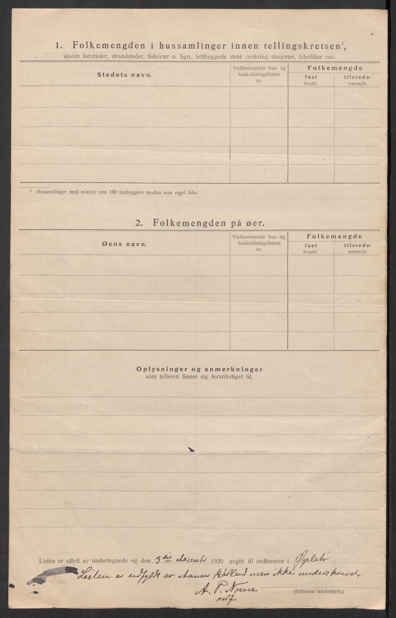 SAK, 1920 census for Øyslebø, 1920, p. 19