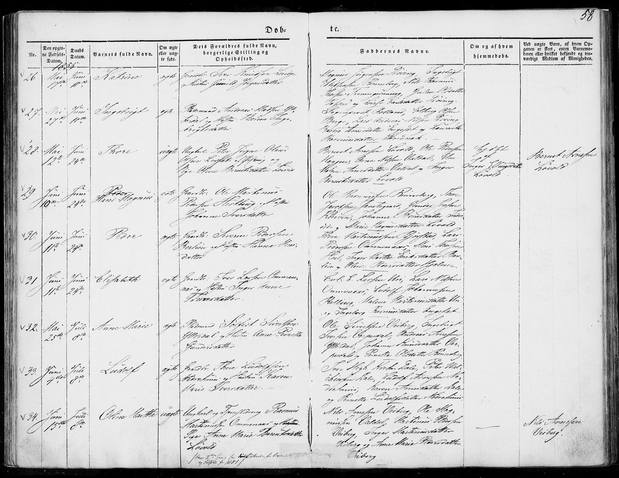 Ministerialprotokoller, klokkerbøker og fødselsregistre - Møre og Romsdal, SAT/A-1454/519/L0249: Parish register (official) no. 519A08, 1846-1868, p. 58