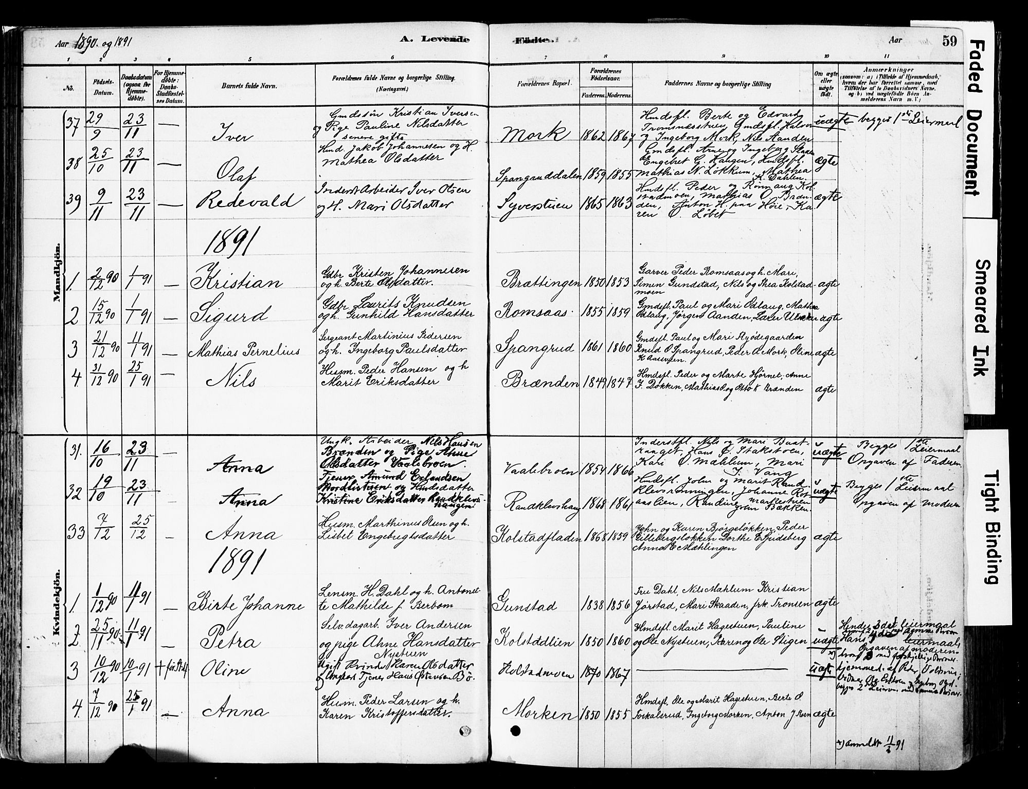Ringebu prestekontor, SAH/PREST-082/H/Ha/Haa/L0008: Parish register (official) no. 8, 1878-1898, p. 59