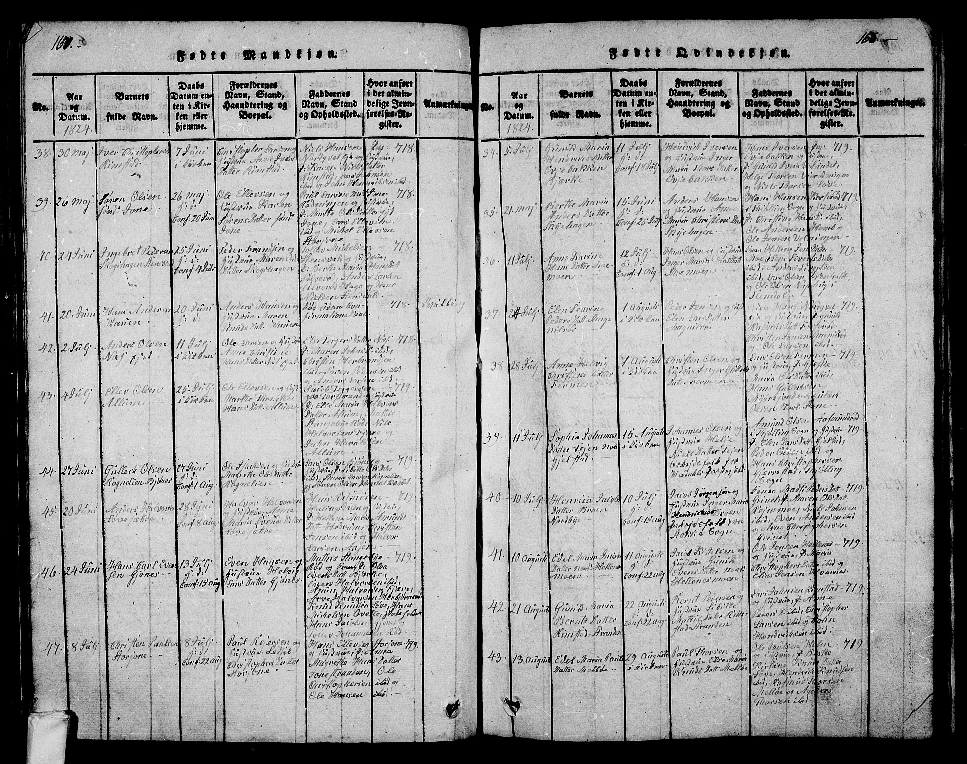 Hedrum kirkebøker, SAKO/A-344/G/Ga/L0003: Parish register (copy) no. I 3, 1817-1835, p. 167-168