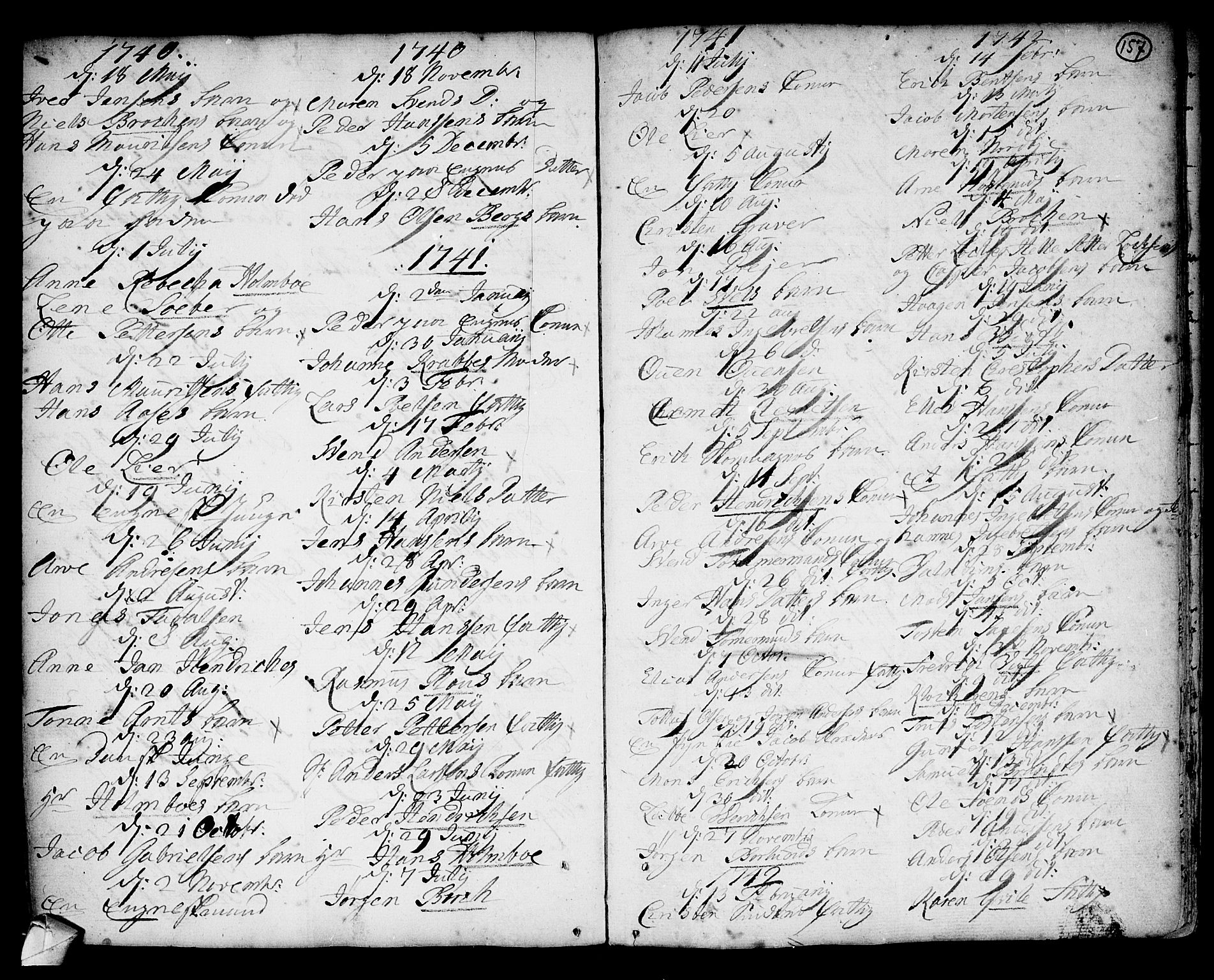 Strømsø kirkebøker, AV/SAKO-A-246/F/Fb/L0002: Parish register (official) no. II 2, 1739-1814, p. 157