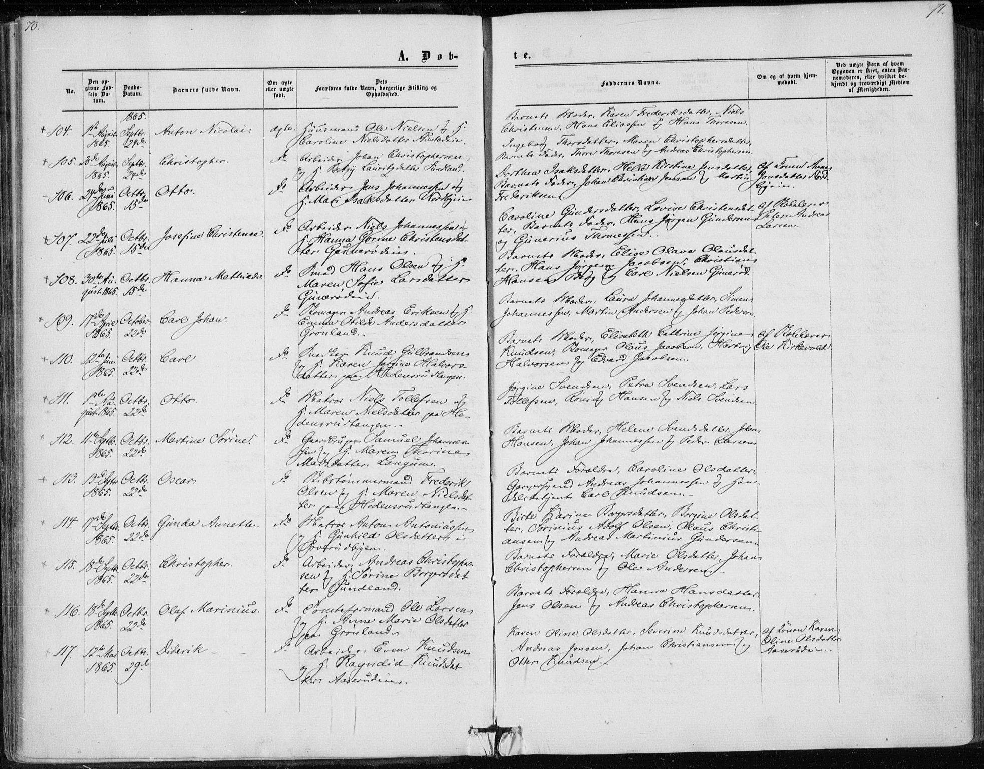 Skoger kirkebøker, AV/SAKO-A-59/F/Fa/L0004: Parish register (official) no. I 4, 1862-1872, p. 70-71