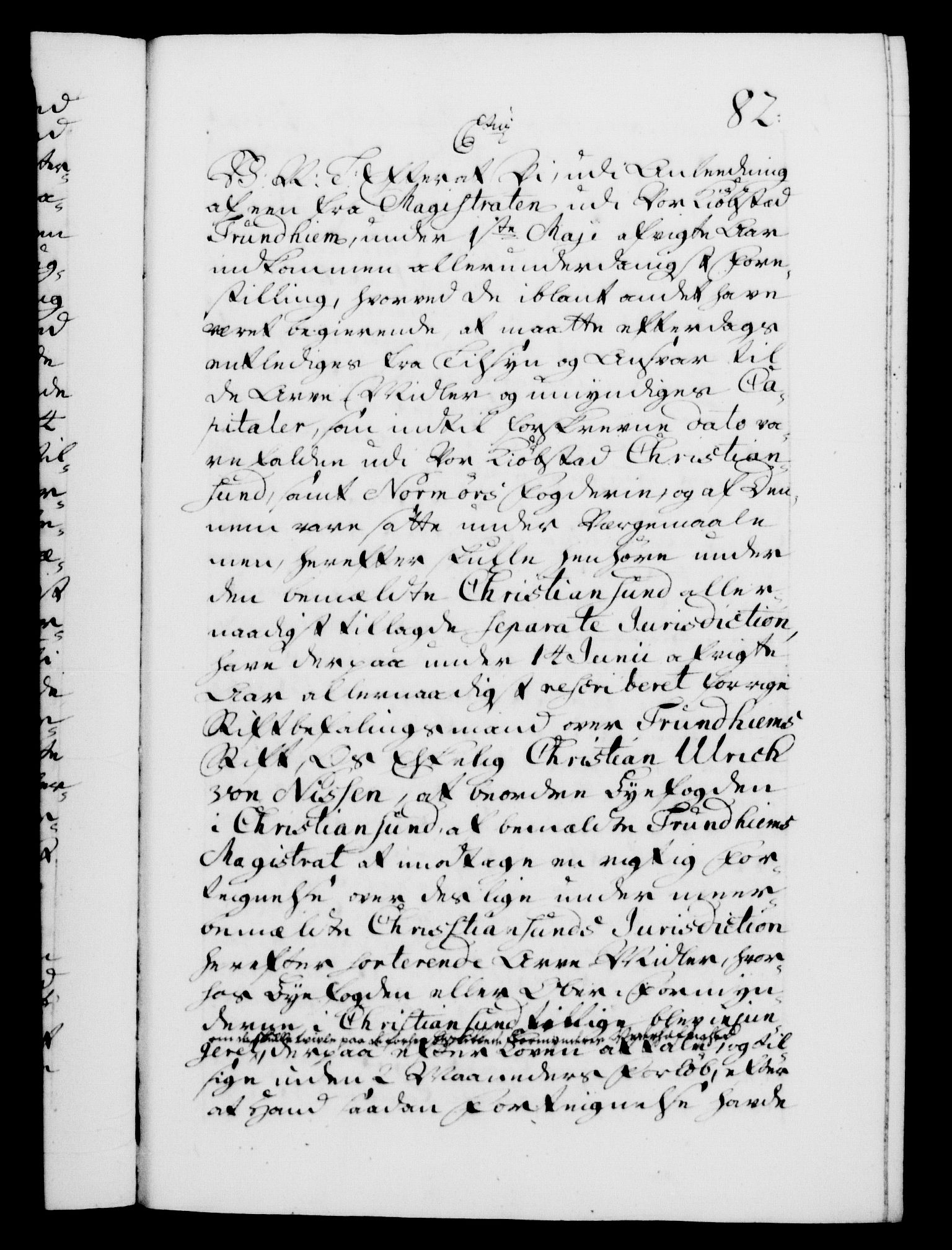 Danske Kanselli 1572-1799, AV/RA-EA-3023/F/Fc/Fca/Fcab/L0030: Norske tegnelser, 1744-1746, p. 82a