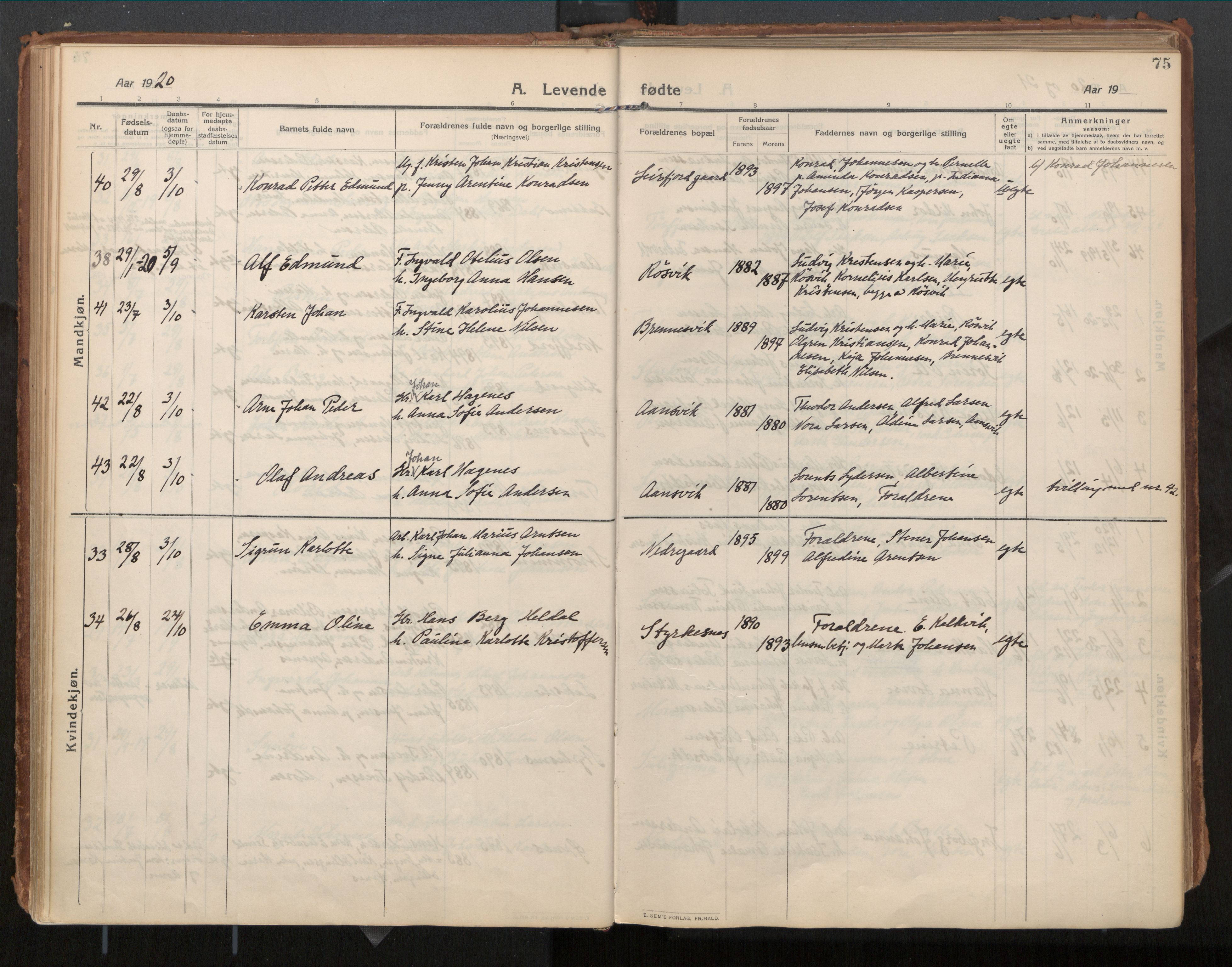 Ministerialprotokoller, klokkerbøker og fødselsregistre - Nordland, AV/SAT-A-1459/854/L0784: Parish register (official) no. 854A07, 1910-1922, p. 75