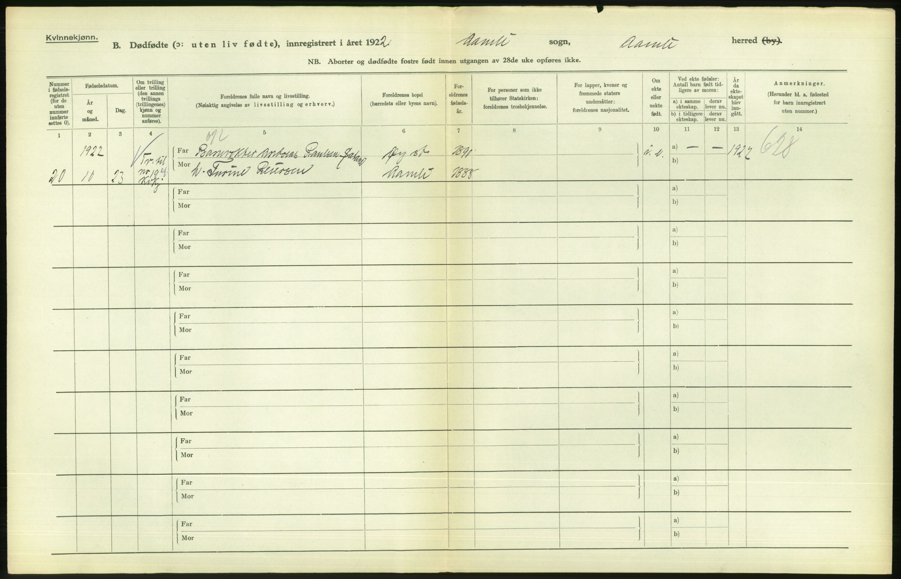 Statistisk sentralbyrå, Sosiodemografiske emner, Befolkning, AV/RA-S-2228/D/Df/Dfc/Dfcb/L0021: Aust-Agder fylke: Levendefødte menn og kvinner, gifte, døde, dødfødte. Bygder og byer., 1922, p. 832