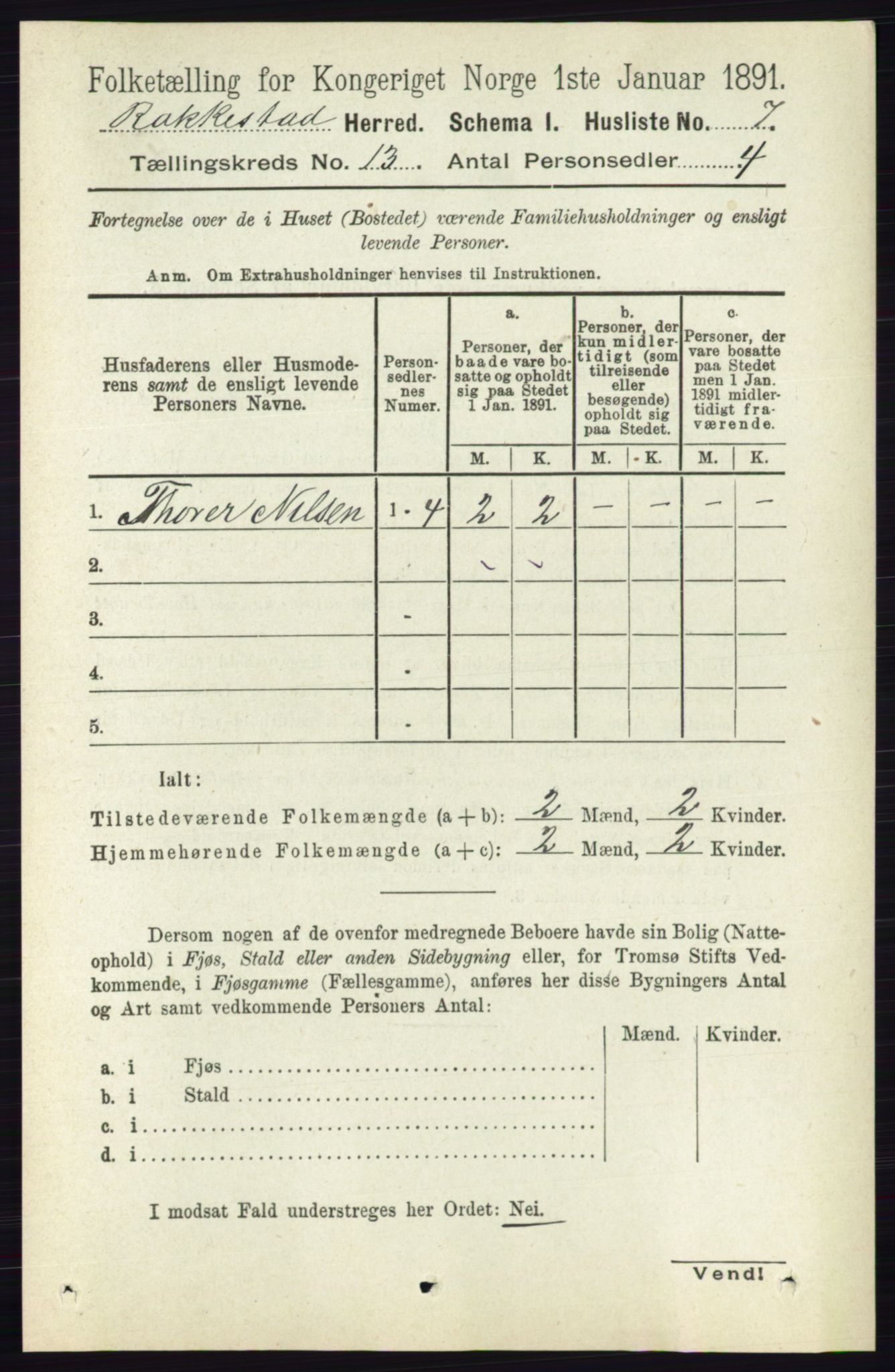 RA, 1891 census for 0128 Rakkestad, 1891, p. 6326