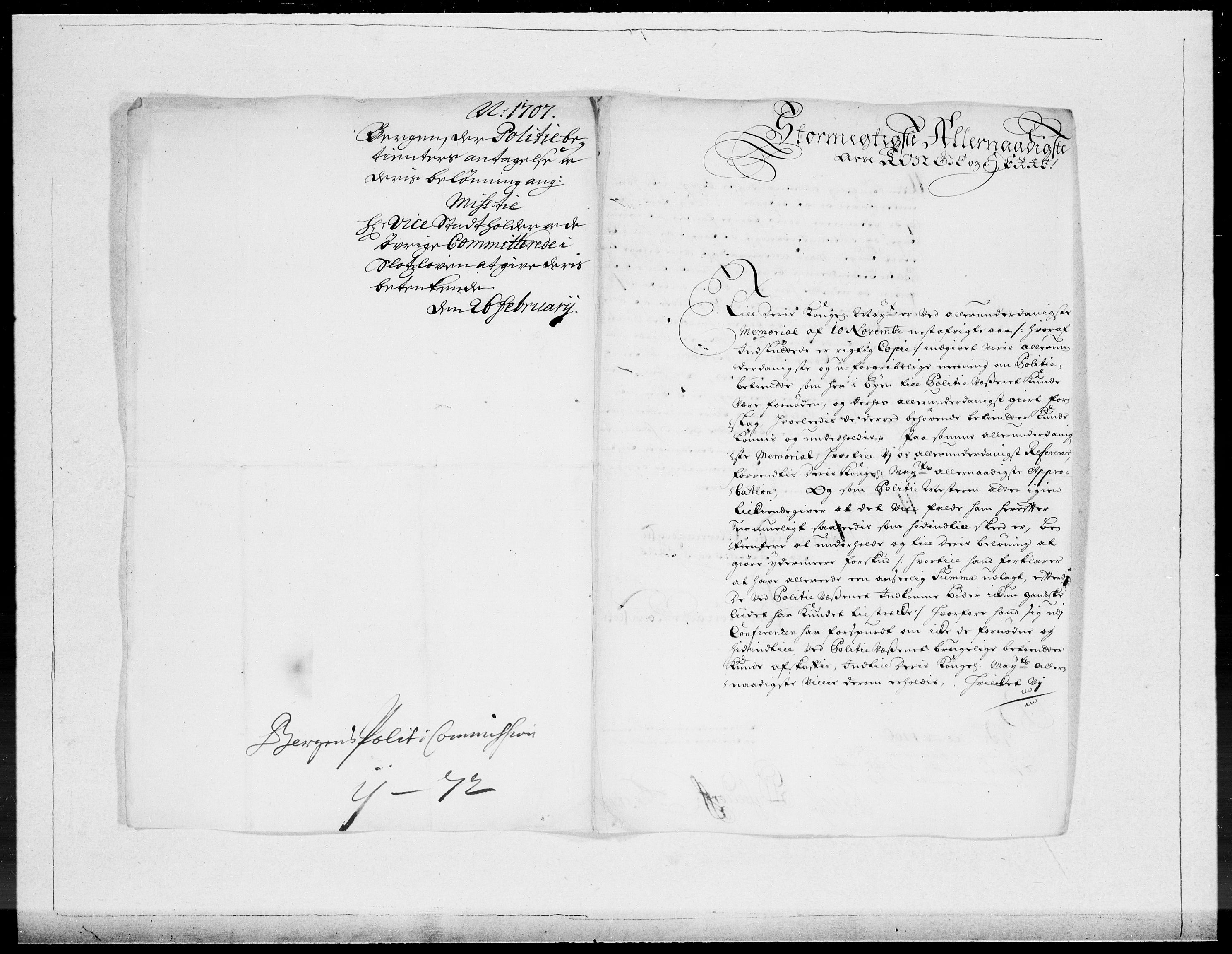 Danske Kanselli 1572-1799, RA/EA-3023/F/Fc/Fcc/Fcca/L0061: Norske innlegg 1572-1799, 1707, p. 516