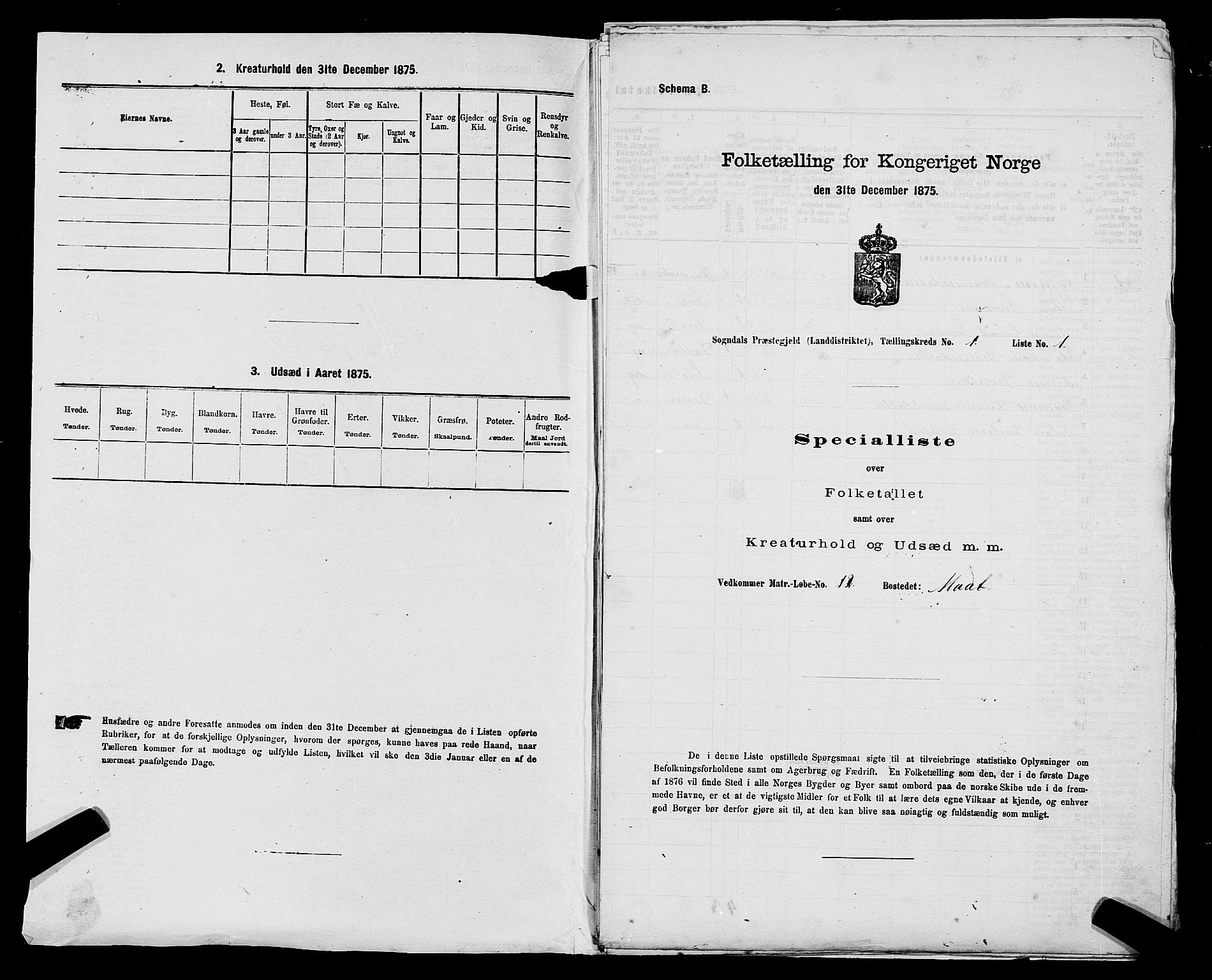 SAST, 1875 census for 1111L Sokndal/Sokndal, 1875, p. 55