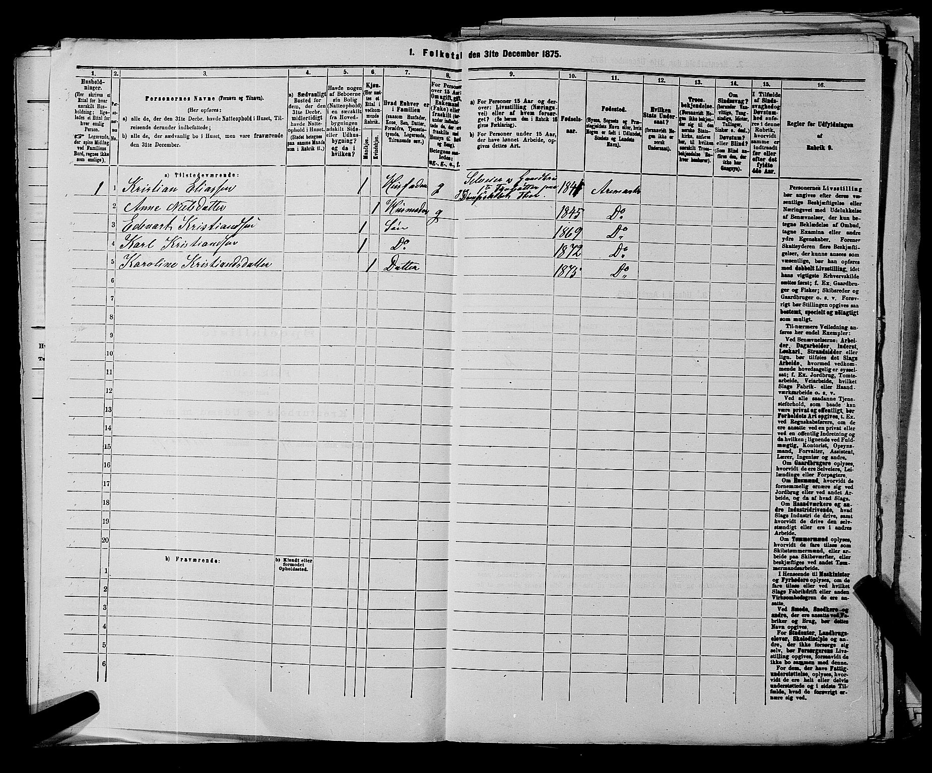 RA, 1875 census for 0118P Aremark, 1875, p. 672