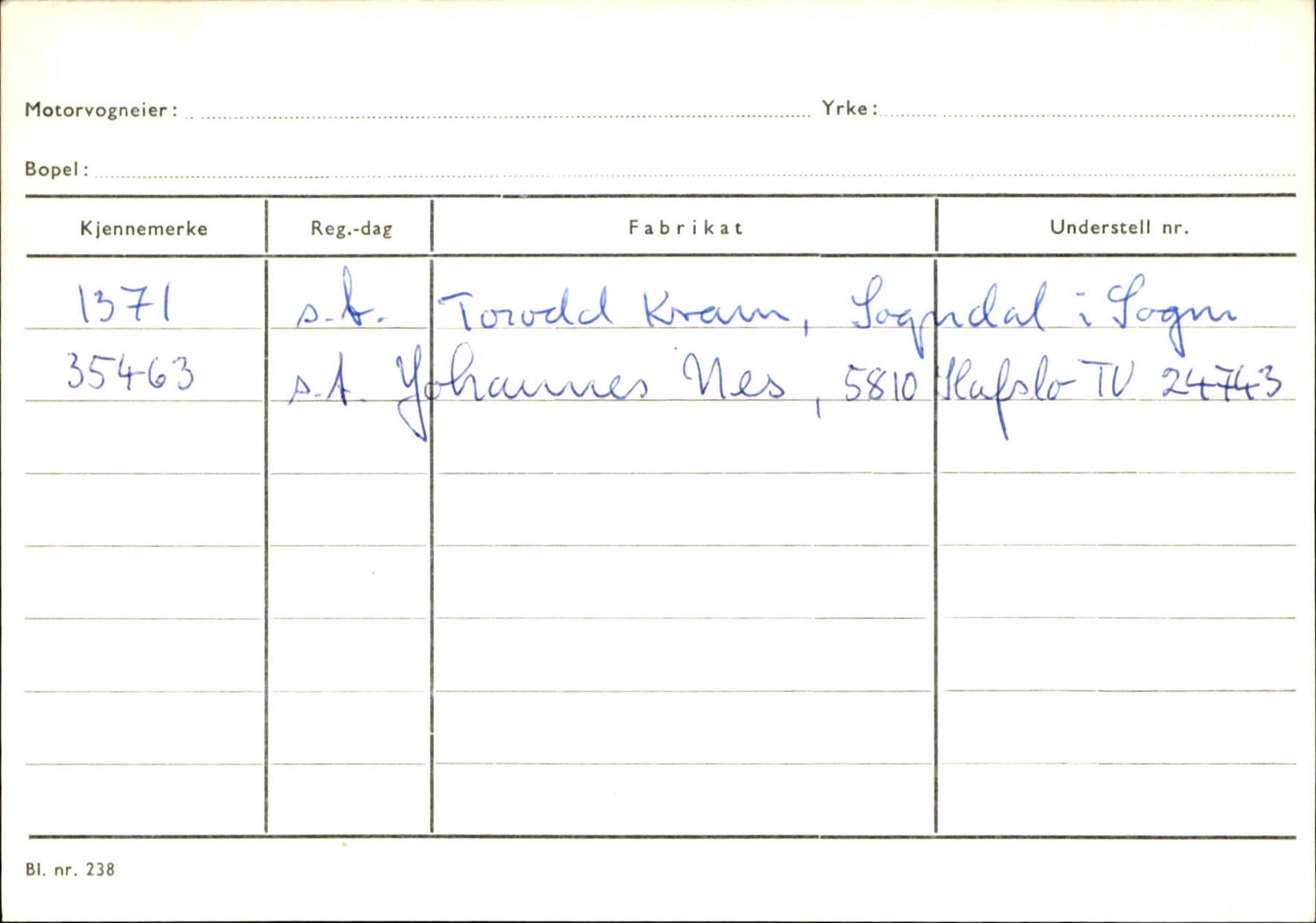 Statens vegvesen, Sogn og Fjordane vegkontor, AV/SAB-A-5301/4/F/L0125: Eigarregister Sogndal V-Å. Aurland A-Å. Fjaler A-N, 1945-1975, p. 324